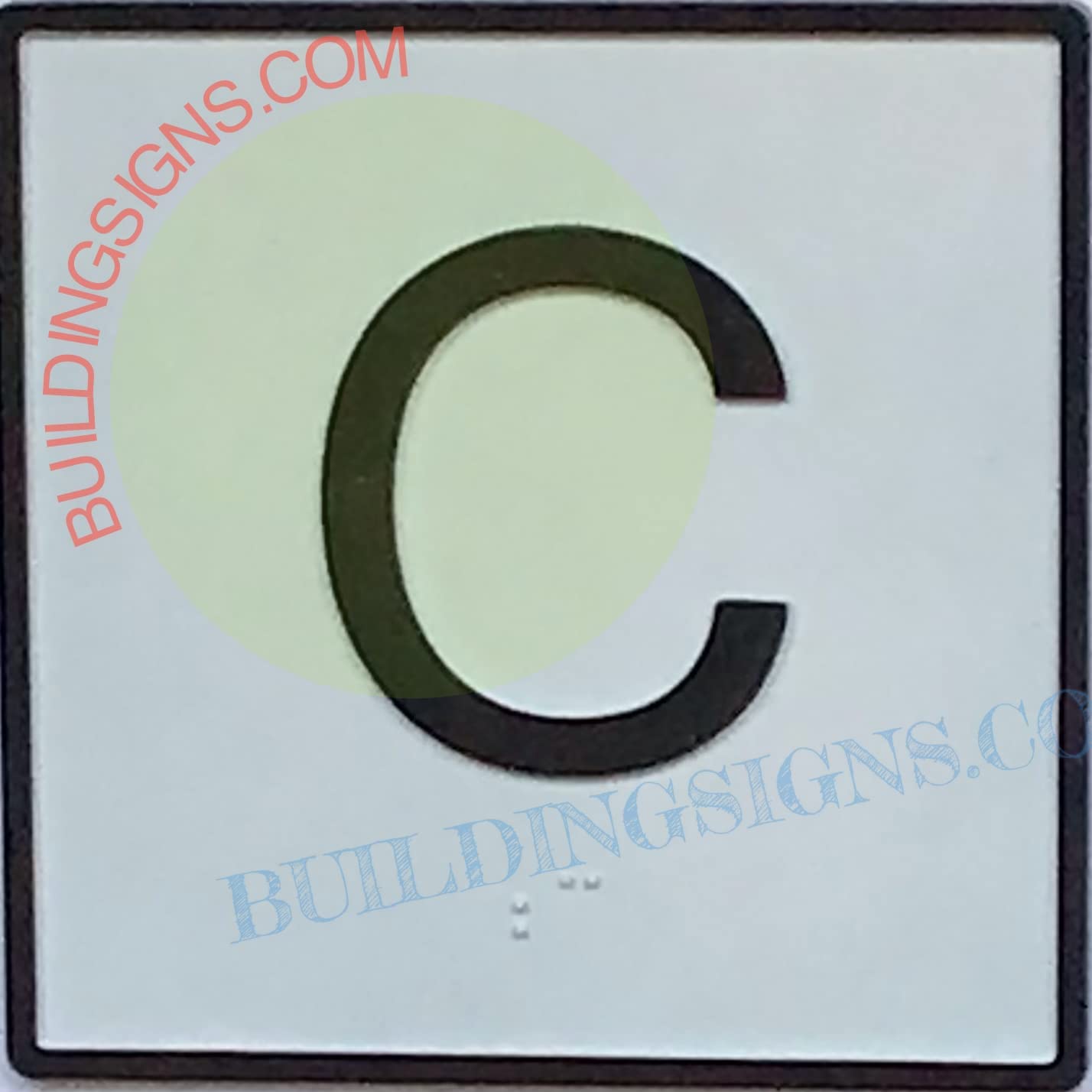 Elevator Floor Number C Sign - Cast Iron JAMB Plate for Elevator with White Background (4x4 Inch) - Ideal for Basement, Parking & Multi-Level Buildings - The Iron Line