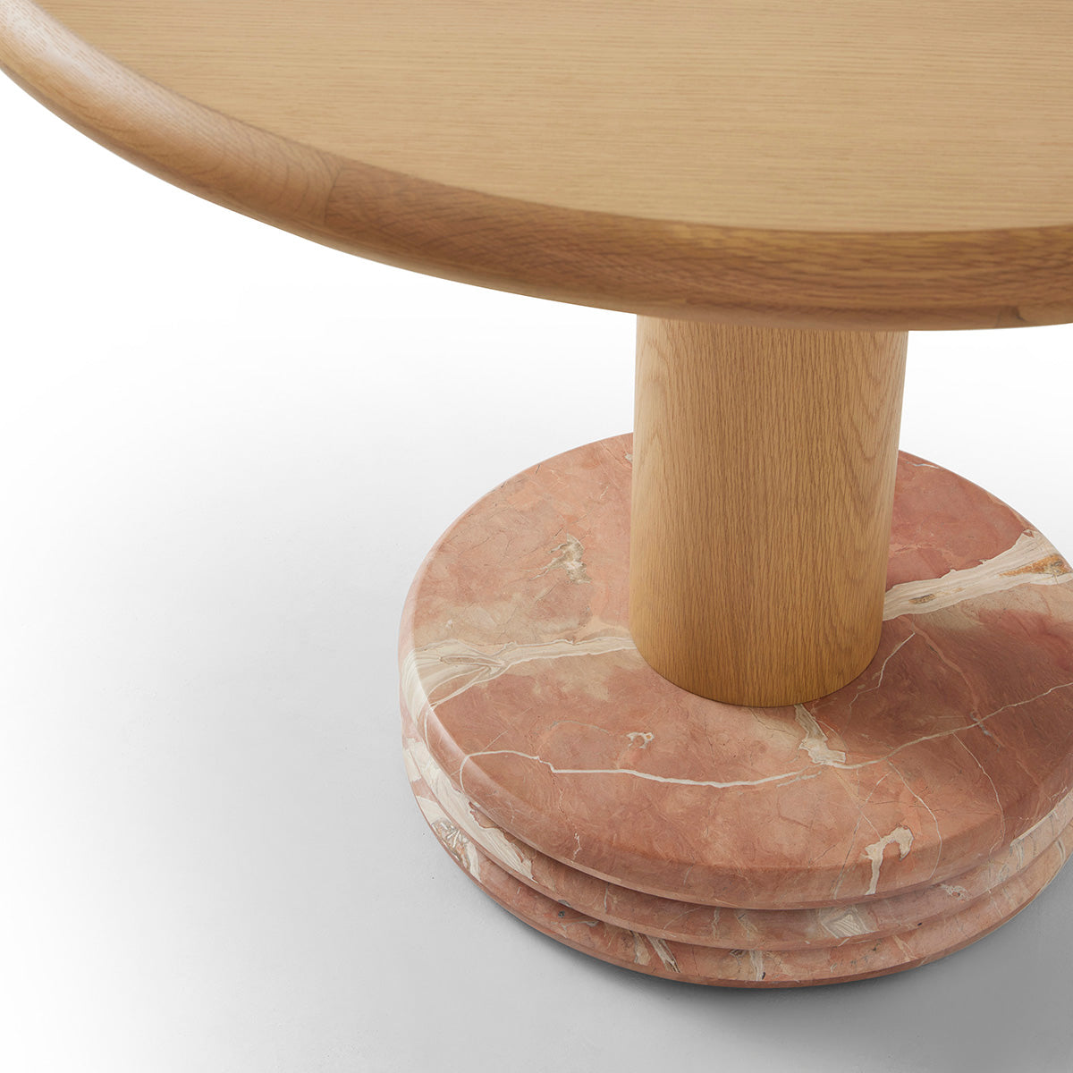 Premium Oak & Marble Rosso Bistro Dining Table - 105cm Round Table for Small Spaces, Patio, Cafe & Home Decor | Durable & Stylish Kitchen Furniture