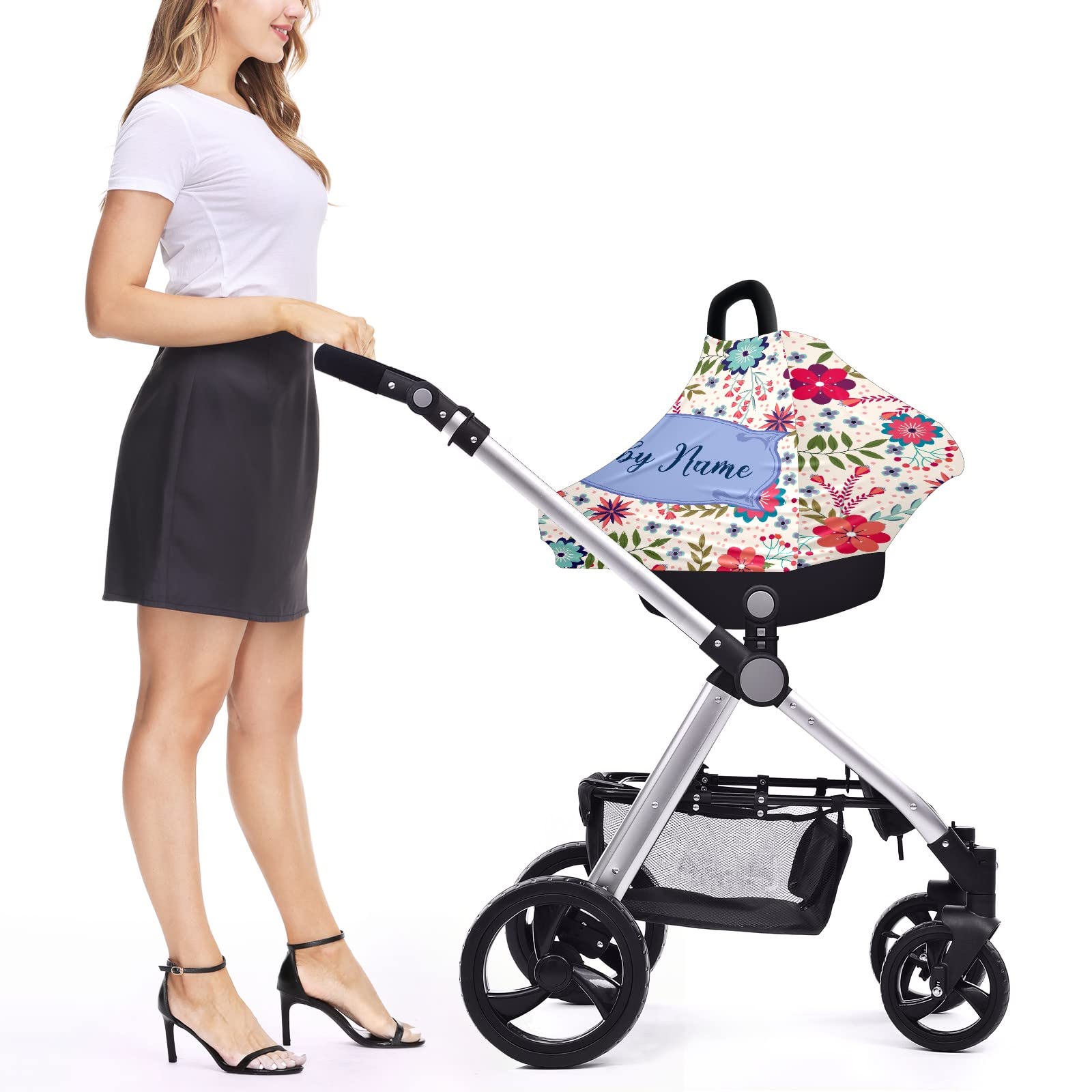 Soft Stretchy Baby Car Seat Cover & Nursing Scarf - Universal Infant Carrier Canopy for Stroller, Car Seat & Breastfeeding - Perfect for New Moms On-The-Go