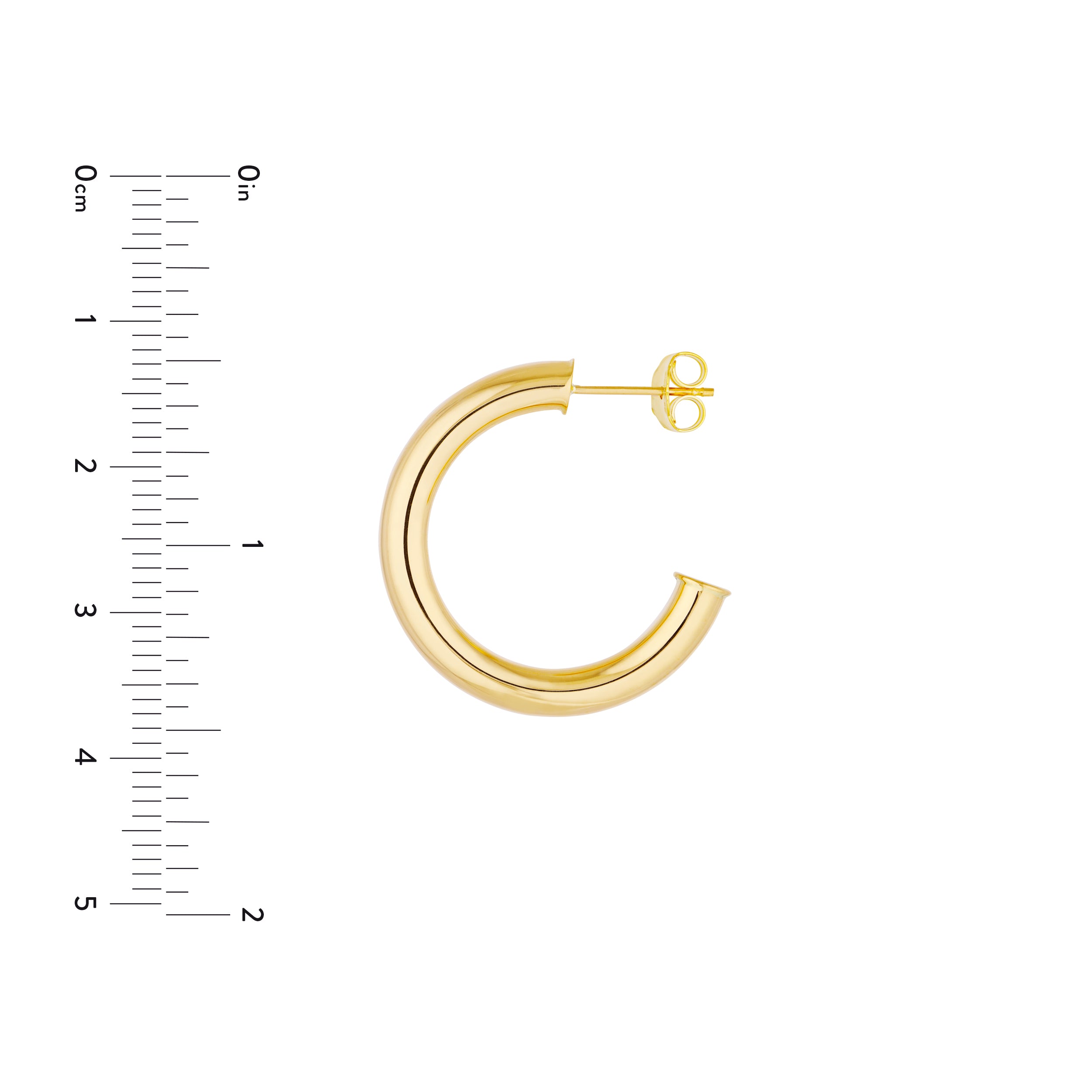 14K Gold 1 Inch Open Tube Hoop Earrings for Women - Minimalist Dainty Everyday Jewelry for Casual & Formal Occasions
