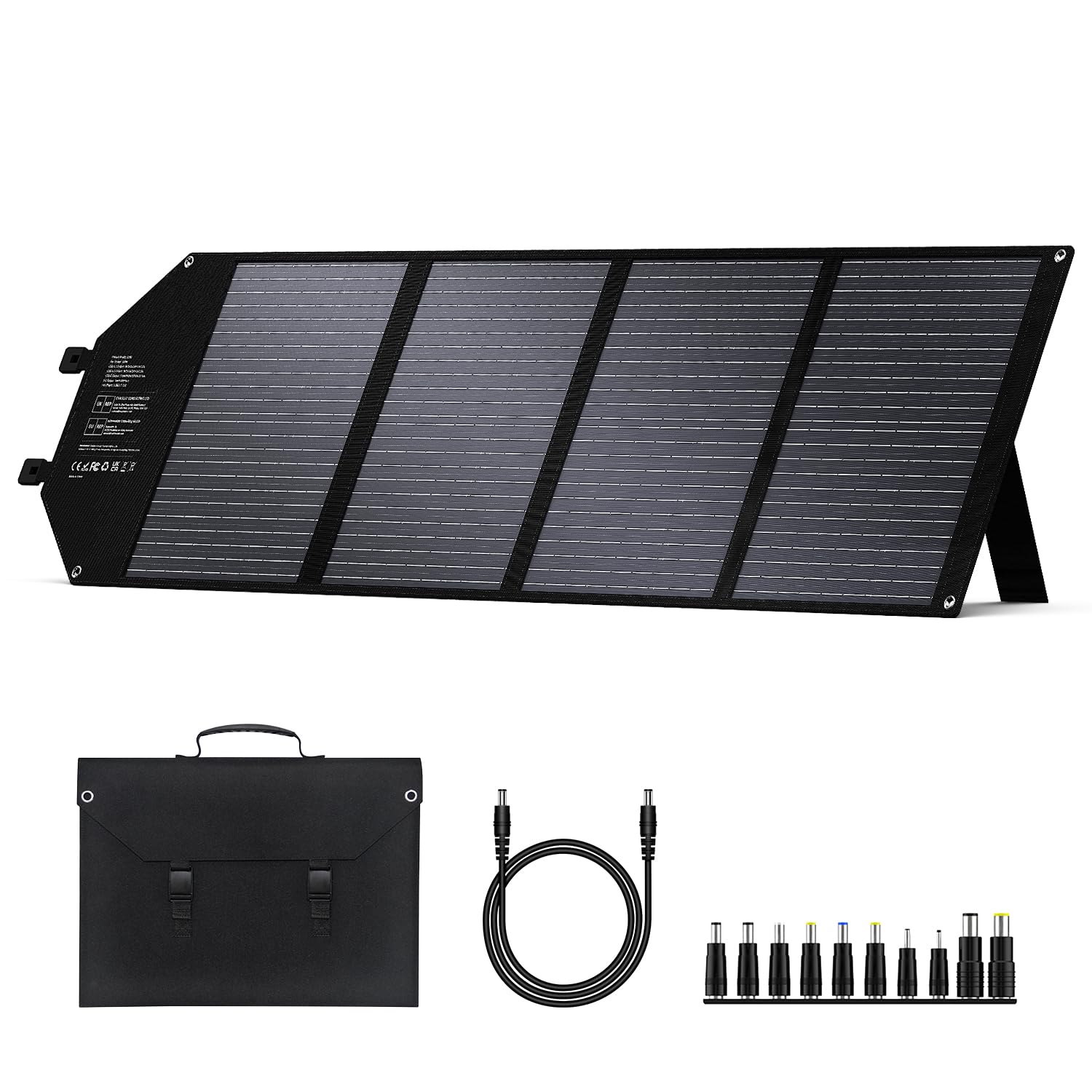 100W Portable Solar Panel with USB QC 3.0/USB-C/18V DC - Foldable Solar Charger for Power Stations, iPhones, Galaxy Phones & Tablets - IPX4 Waterproof for Camping, Hiking, RV Trips & Outdoor Adventures - Perfect for Emergency Power & Off-Grid Living
