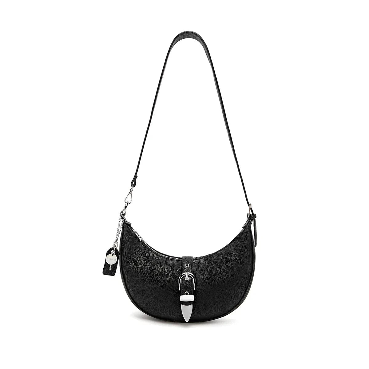 Vegan Leather Shoulder Bag for Women - Black Pebbled Crossbody Purse | Stylish & Durable Handbag for Work, Travel & Everyday Use