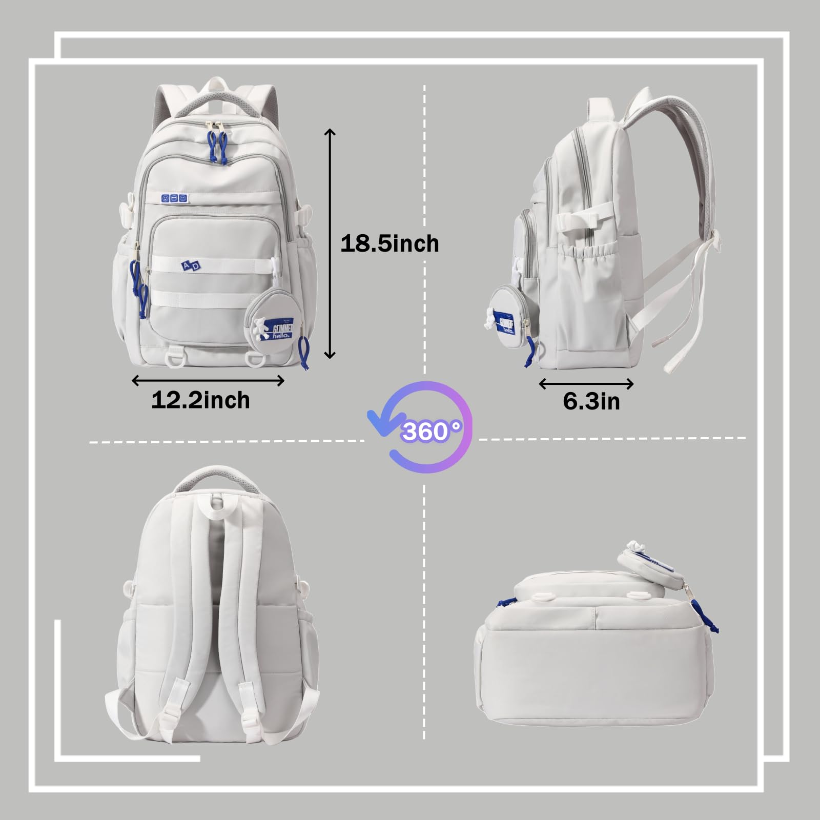 Cute Purple Kids Backpack for Girls - Lightweight School Backpack for Teens & Elementary Students - Durable Bookbag for School, Travel & Daily Use