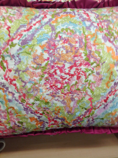 Soft Pink Ruffle Pillow - 26