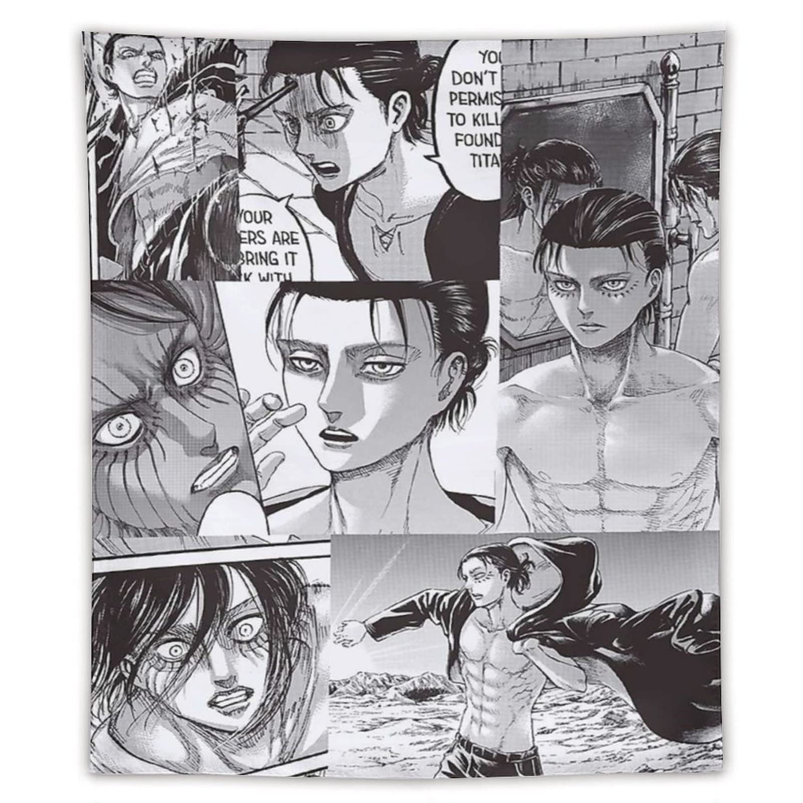 Anime Wall Blanket - Attack On Titan Eren Yeager Tapestry 50x60