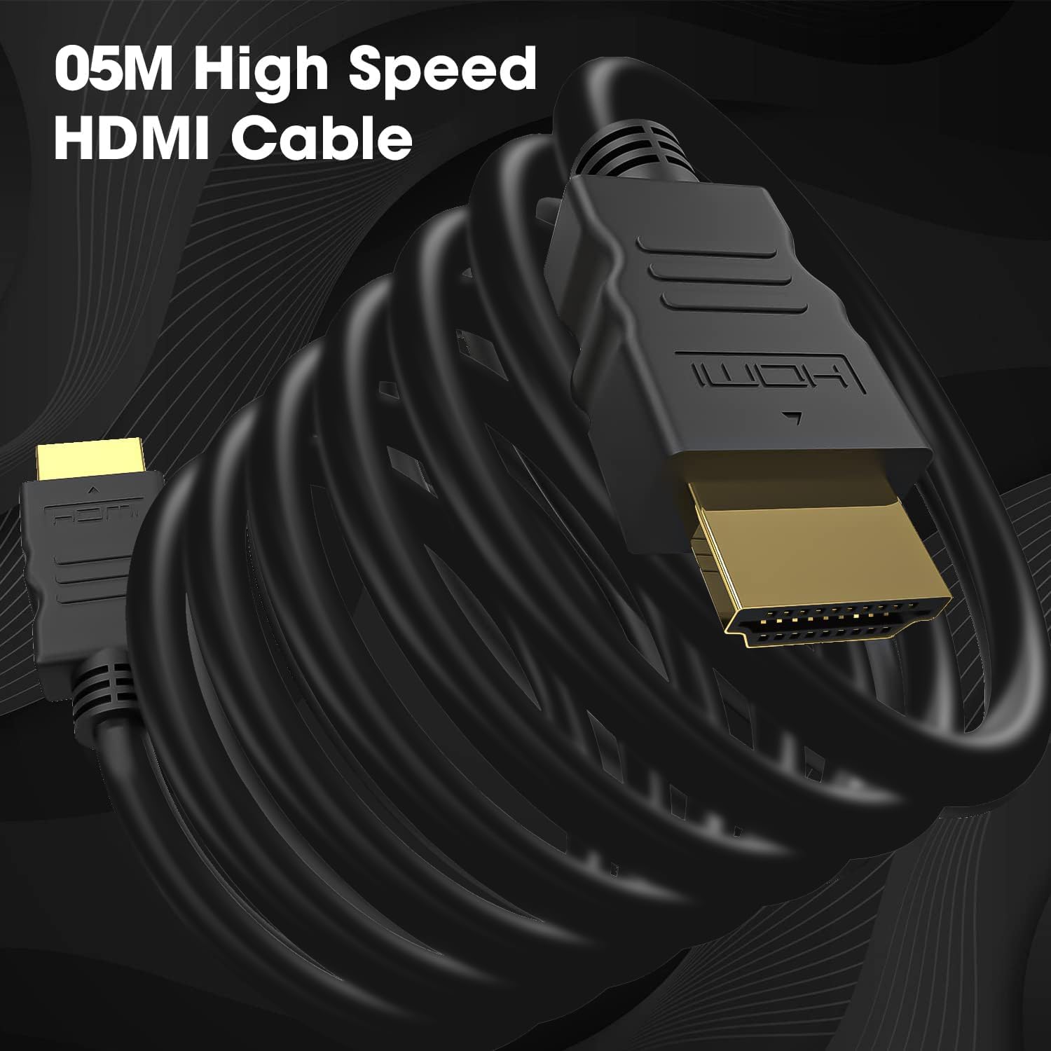Premium Black-R HDMI Cable 4K 60Hz 18Gbps High Speed with Ethernet - 5M (16.5FT) for UHD TV, Monitor, PC, Xbox 360, PS5, PS4, Blu-ray - Perfect for Home Theater, Gaming & Office Setup