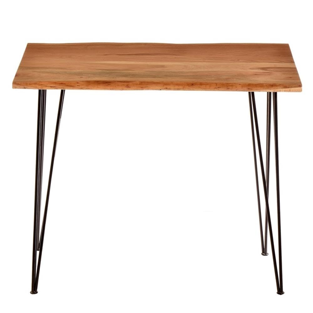 SETI Live Edge Wooden Console Table - Natural & Black Finish - Perfect for Entryway, Living Room, or Hallway Decor
