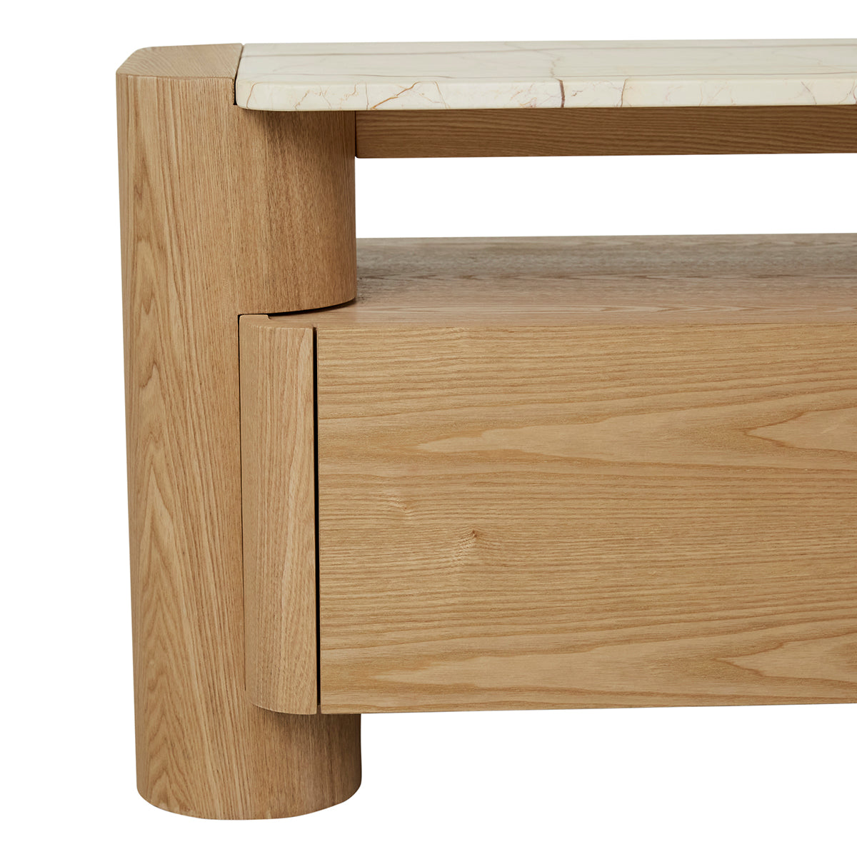 Floyd Marble TV Stand with Storage - Modern Entertainment Center for Living Room, Bedroom & Home Theater - Stylish Media Console with Shelves & Cabinets