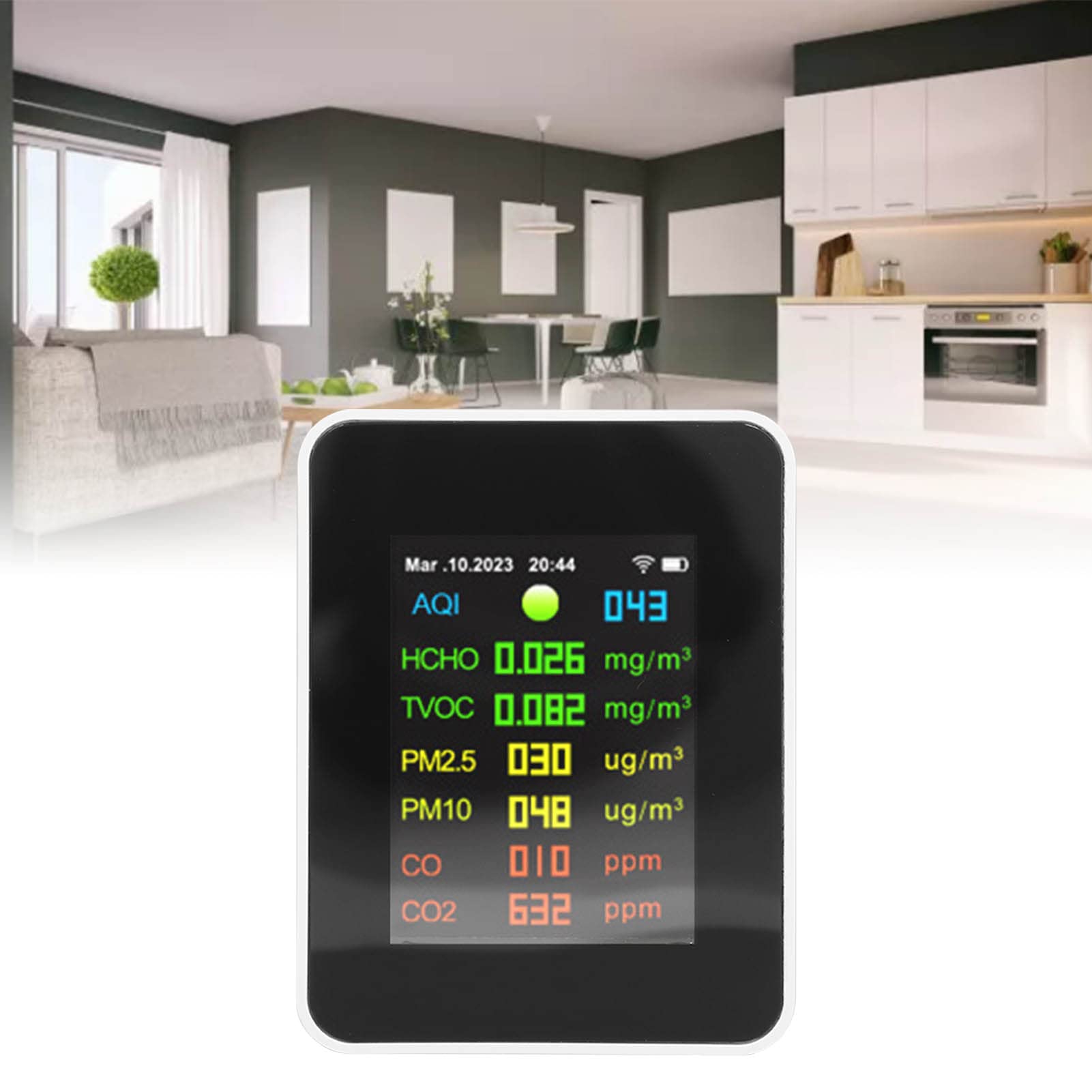 9 in 1 Air Quality Monitor - Indoor Air Quality Detector for PM2.5 PM10 CO CO2 HCHO - Portable Air Pollution Meter for Home, Office, Nursery, Grow Tent | Improve Indoor Air & Protect Family Health