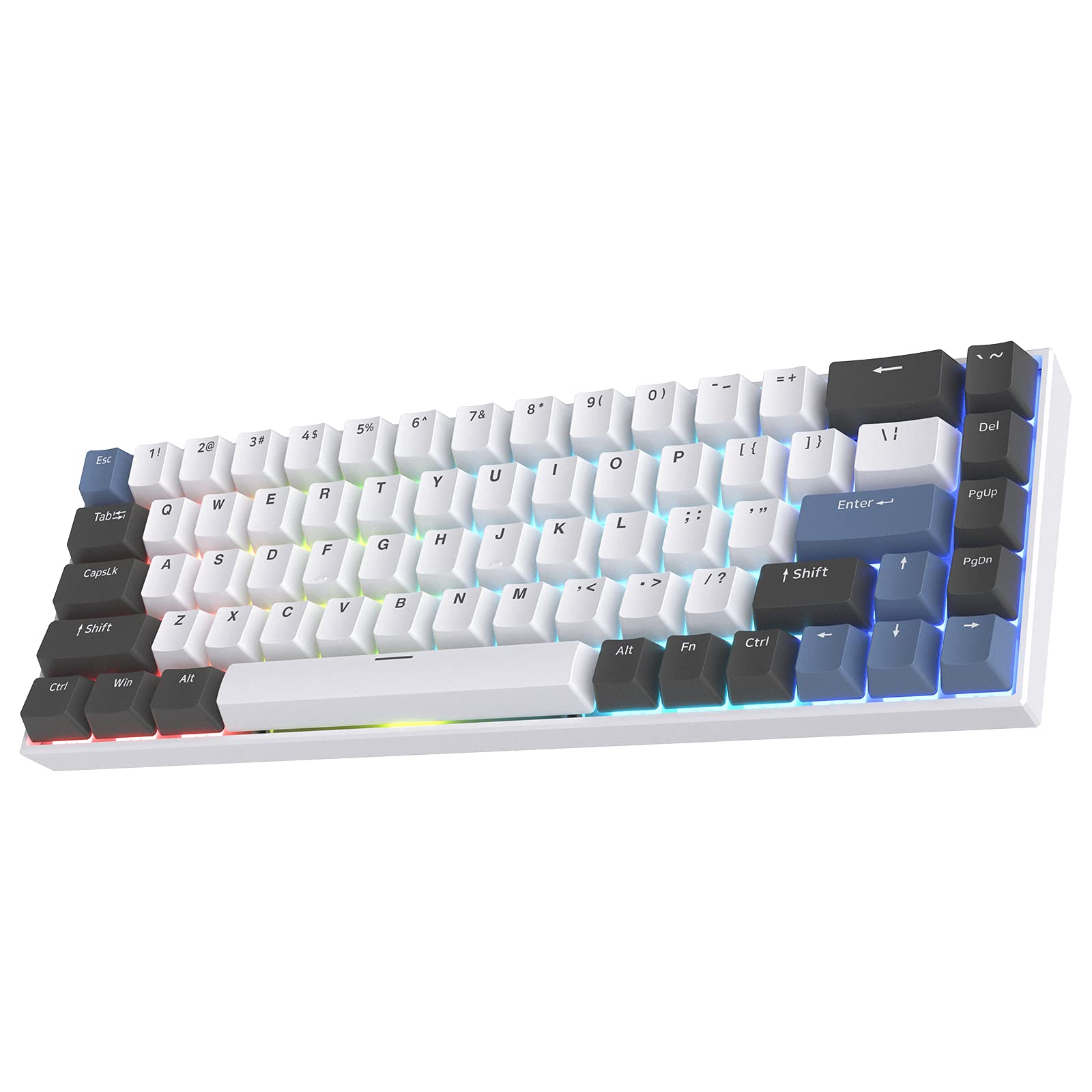 F12 65% Wireless Mechanical Keyboard - 68 Keys RGB, BT 5.0/2.4Ghz, Kailh Red Switch for Gaming & Office Work
