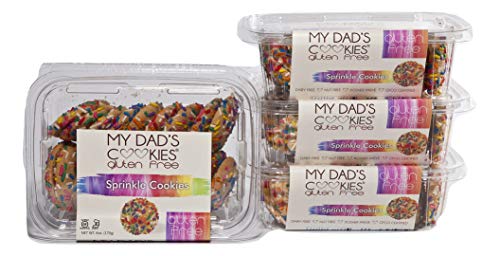 My Dad's Gluten Free, Nut Free, Kosher, Dairy Free Sprinkle Cookies - 6 oz (12 Pack) | Perfect for School Lunches, Birthday Parties & Holiday Gifts