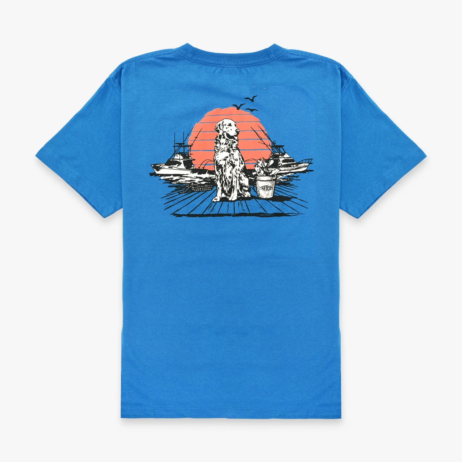 Aftco Boys' Bucket Tee - Comfortable Fishing & Outdoor T-Shirt for Active Kids - Perfect for Beach, Camping, and Summer Adventures