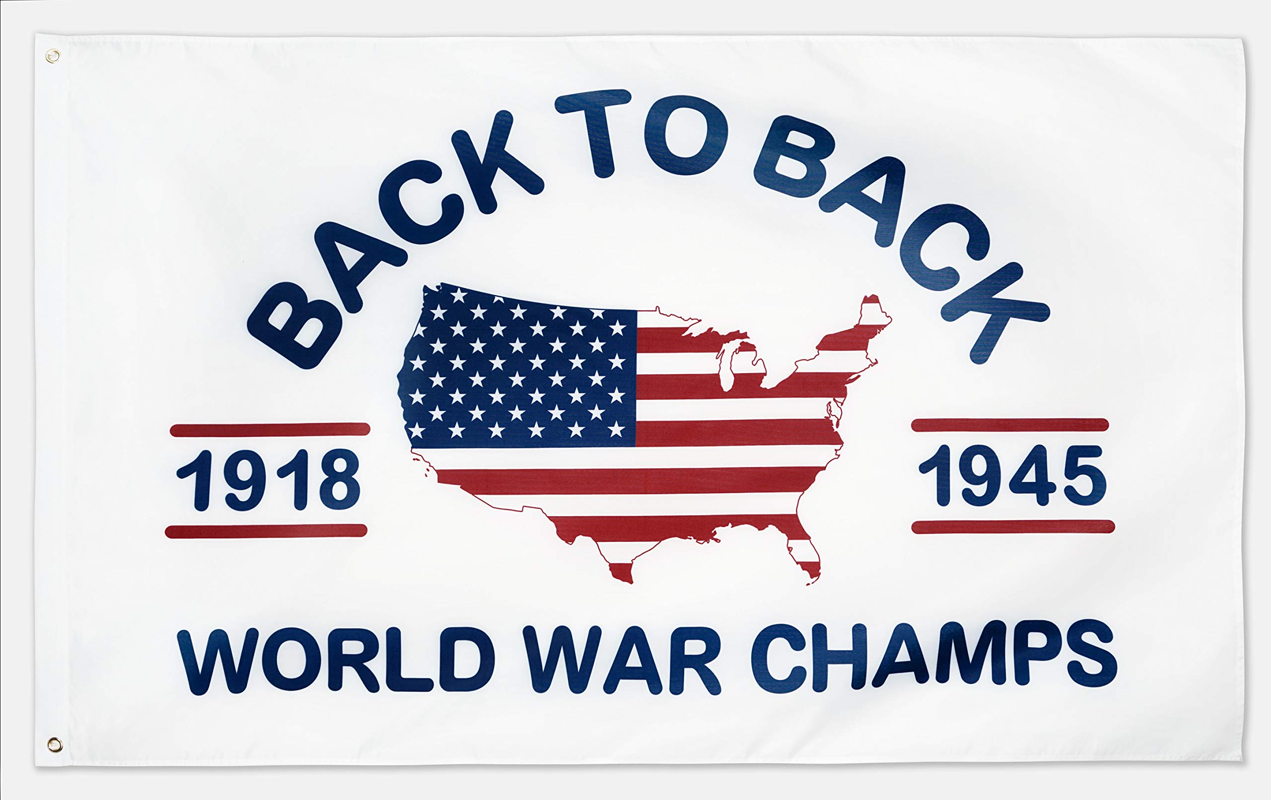 XIFAN Back to Back World War Champs Flag - 3x5 FT Polyester Outdoor Banner with Brass Grommets - Durable American Military Pride Flag for Yard, Wall Decor, Veterans Day & Patriotic Events