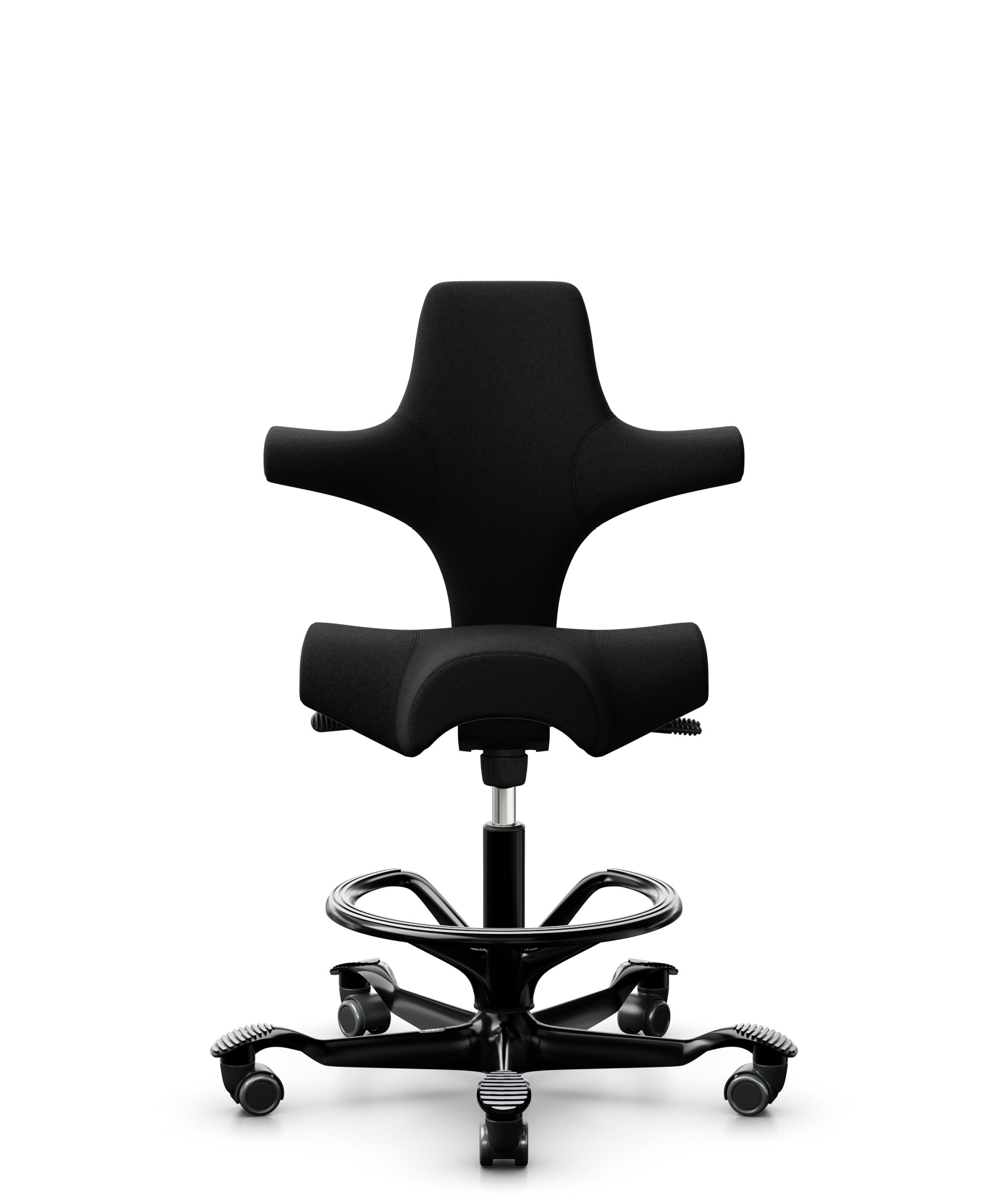 HÅG Capisco 8106 Ergonomic Office Chair - Adjustable Height with Optional Footrest - Black Mesh Back Support for Home & Office Workspaces