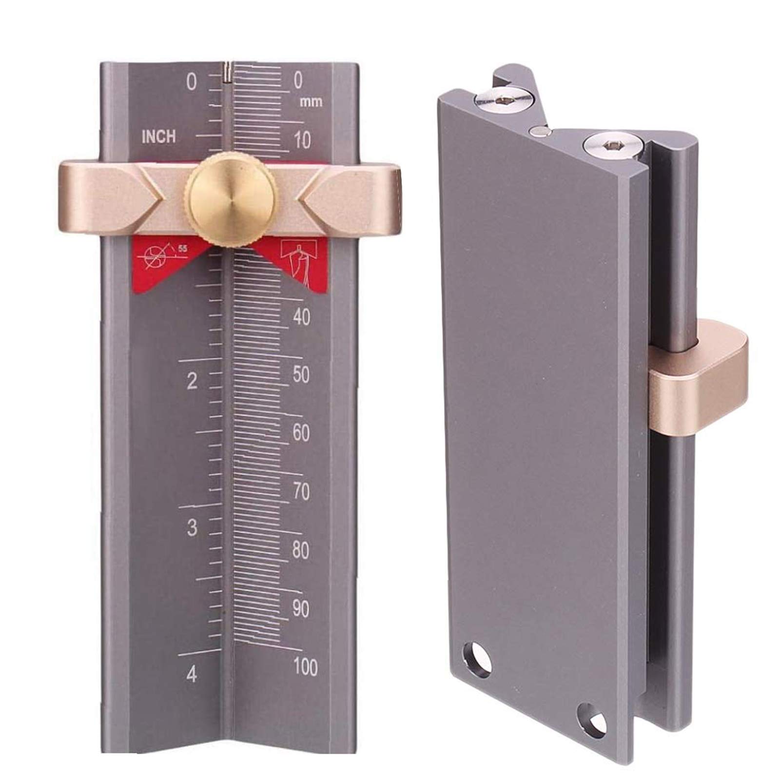 3 in 1 Multifunction Measuring Gauge - Drill Depth Gauge, Drill Stop & Angle Gauge, Table Saw Height Gauge | Precision Woodworking Tools for DIY Projects & Professional Use