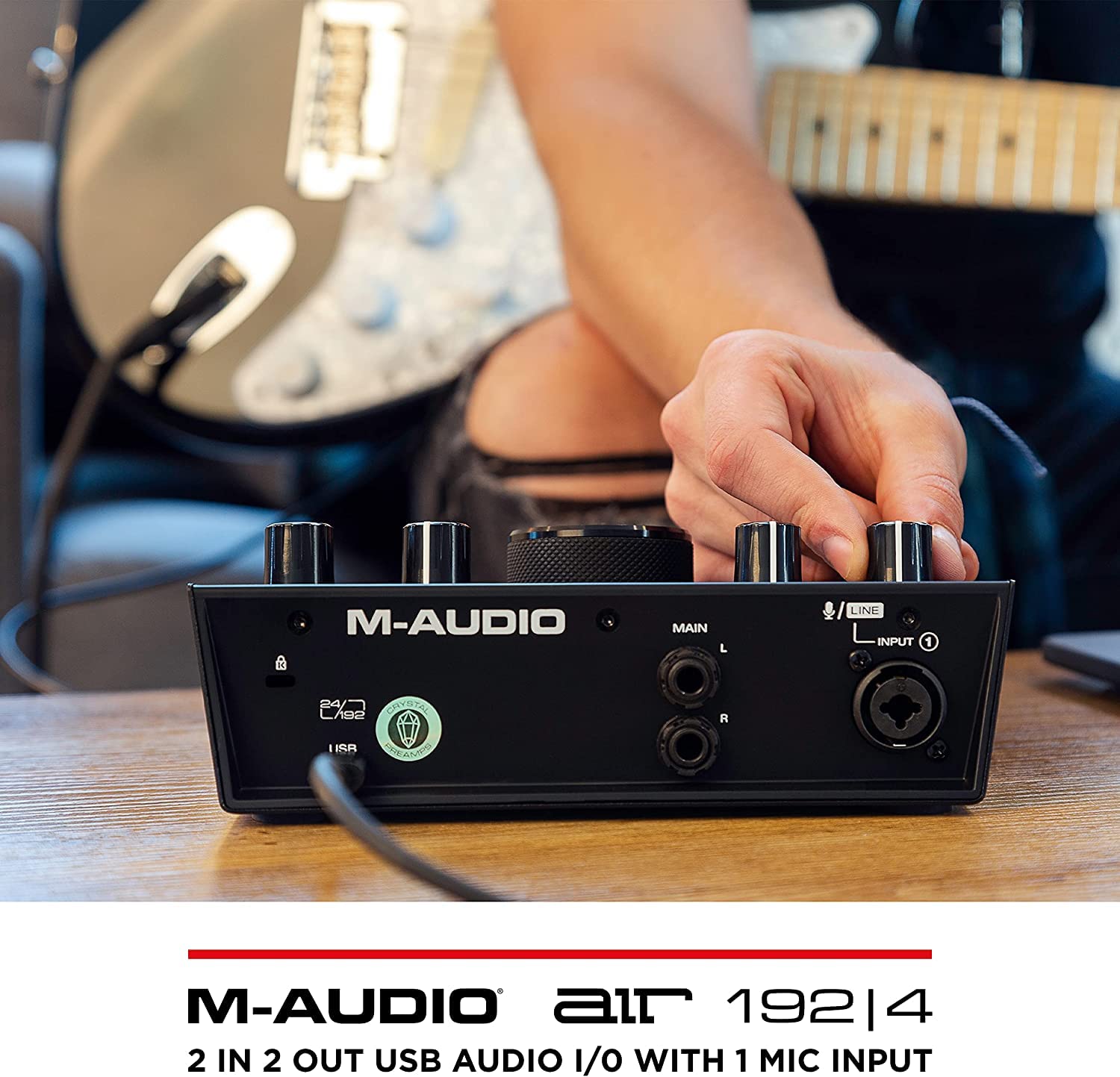 M-Audio AIR 192|4 USB Audio Interface & HDH40 Studio Headphones Bundle - Professional Recording Equipment for Instruments, Vocals, Podcasting, Streaming & Home Studio Use - Perfect for Musicians, Podcasters & Content Creators