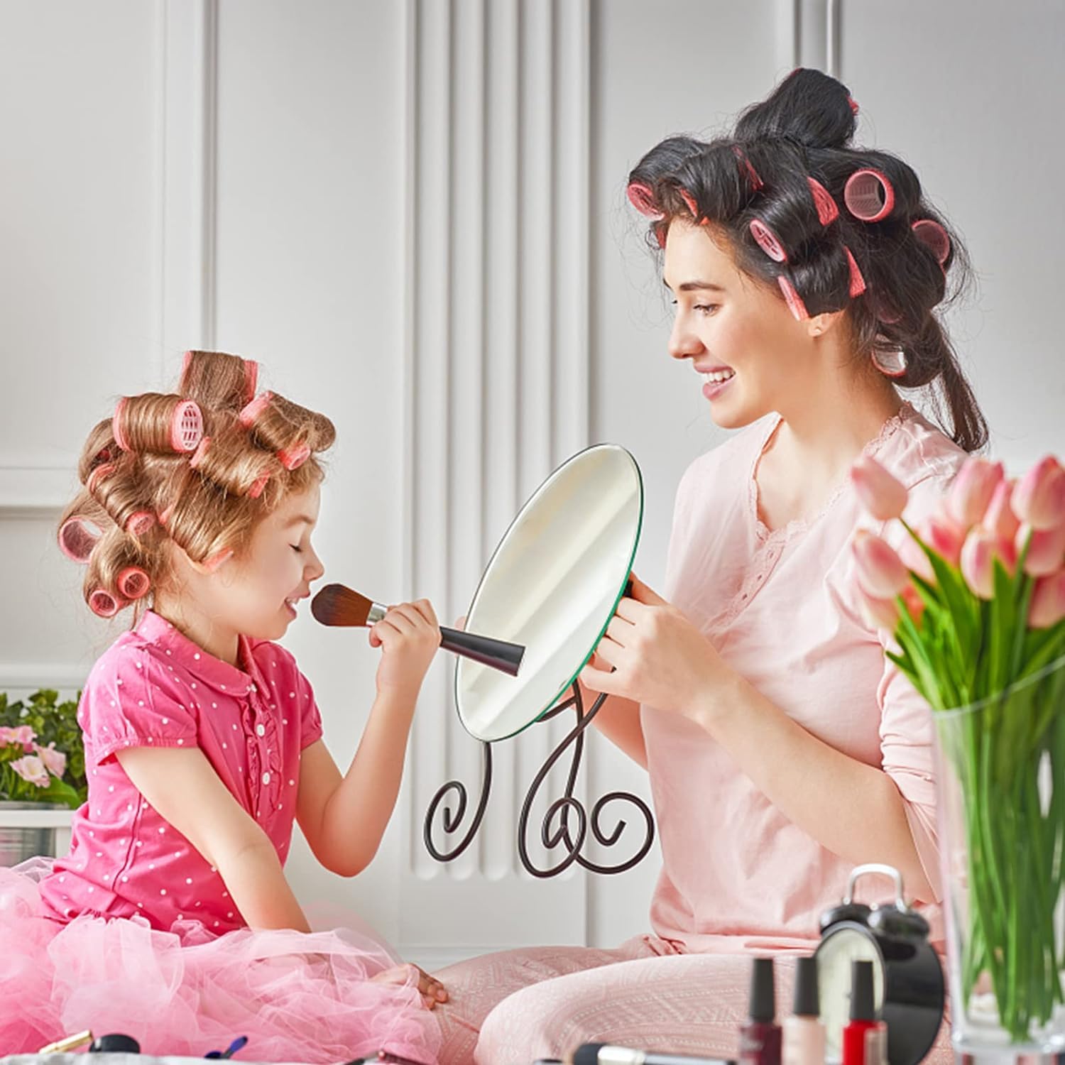 KNAFS COLLECTIONS Thermal Hair Rollers Set - 6 Self-Grip Curlers (2cm) for Short & Long Hair, Perfect for Blowouts & Salon-Style Curls at Home - Great for Parties, Weddings & Daily Styling