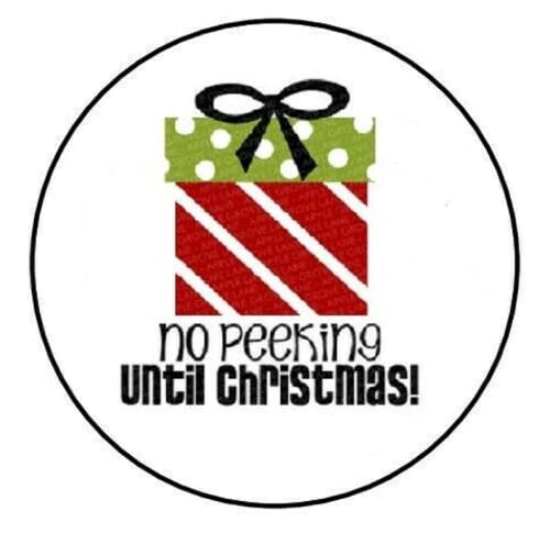 48 Pcs 1.2 Inch Christmas Stickers for Gifts - No Peeking Until Holiday Seals - Festive Envelope Labels for Secret Santa - Perfect for Wrapping Presents & Holiday Cards - D #AA61RK