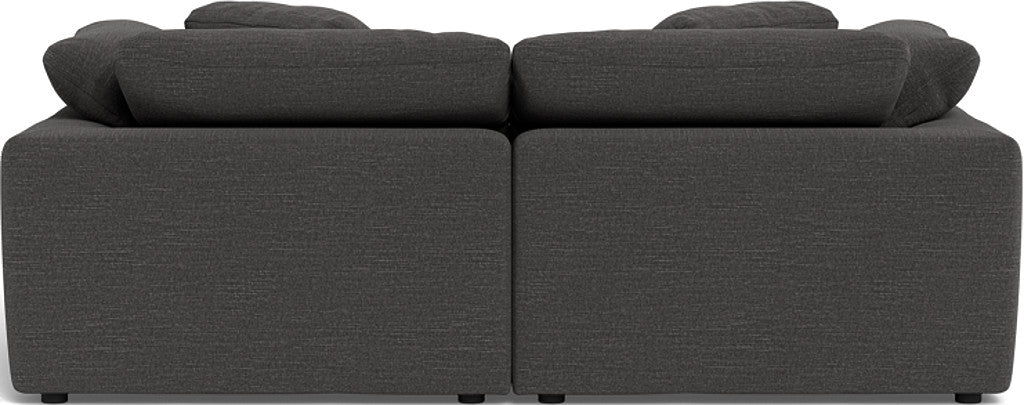 Fluffy 2-Piece Sectional Sofa with Ottoman - Soft Plush Fabric Living Room Couch for Cozy Home, Apartment, or Dorm Comfort - Perfect for Lounging, Movie Nights & Small Spaces