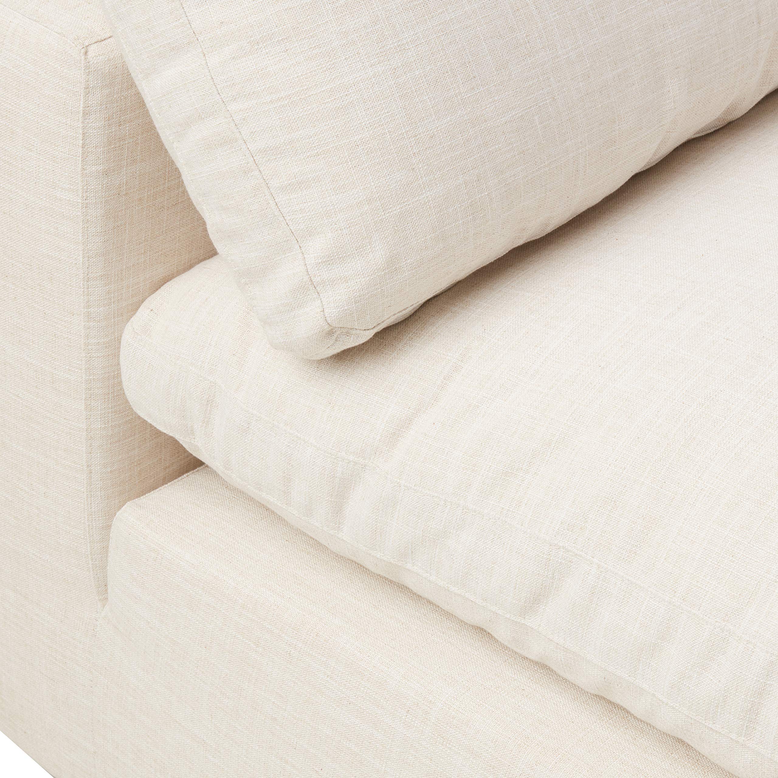 Modway Commix Down-Filled Overstuffed Upholstered Armless Sectional Sofa Chair in Beige - Perfect for Living Rooms, Apartments & Cozy Home Decor
