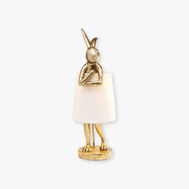 Modern White Rabbit Shaped Bedside Table Lamp - Cute Nightstand Lighting for Nursery, Kids Room & Home Decor