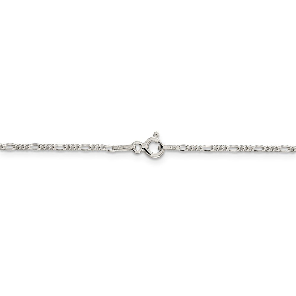 925 Sterling Silver 1.4mm Wide Figaro Chain Necklace - 18