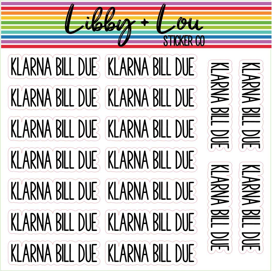 Klarna Bill Planner Stickers - Budget Organizer for Home & Office