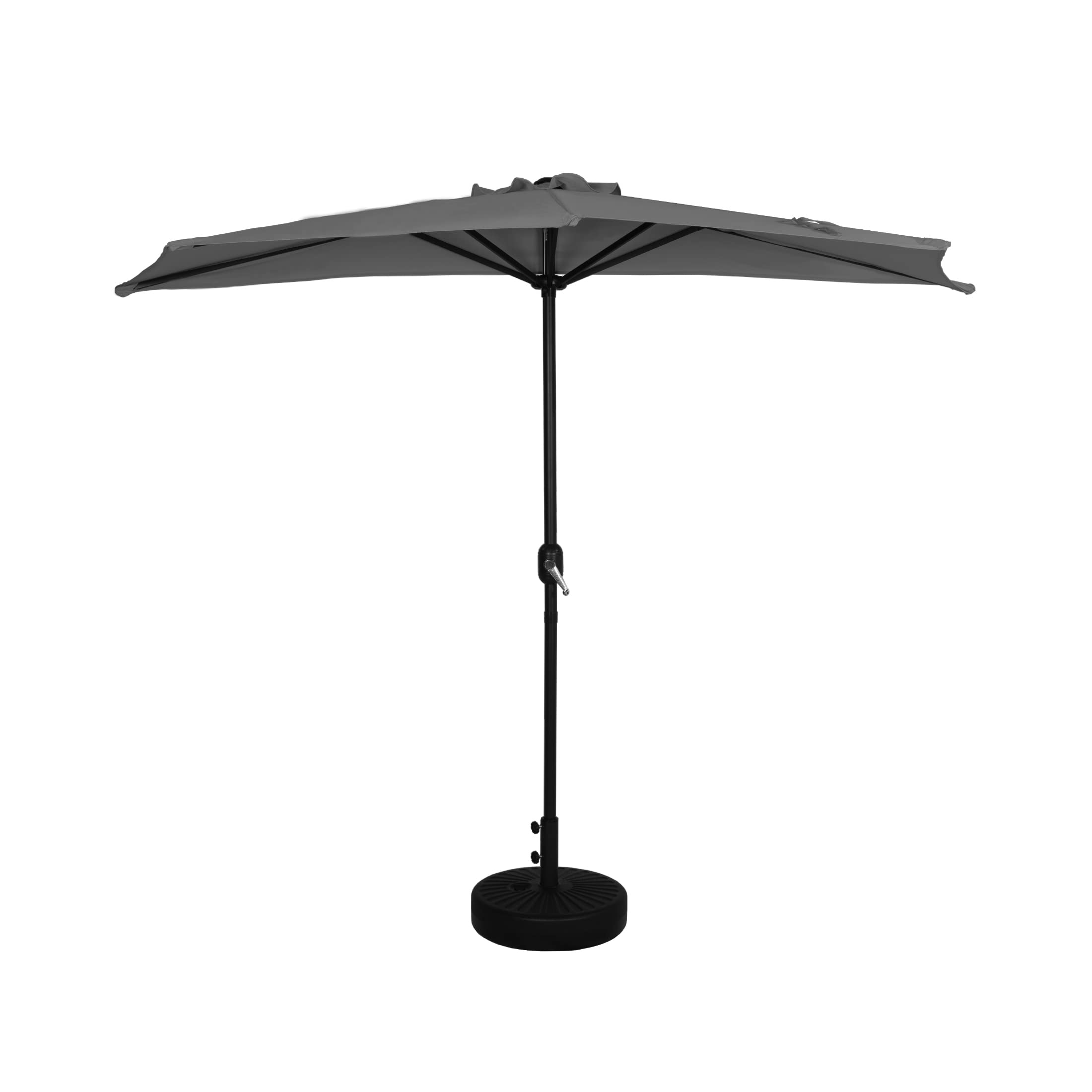 WO Home 9 FT Half Outdoor Market Table Umbrella with Weighted Base Kit - Perfect for Patio, Garden, and Beach Use