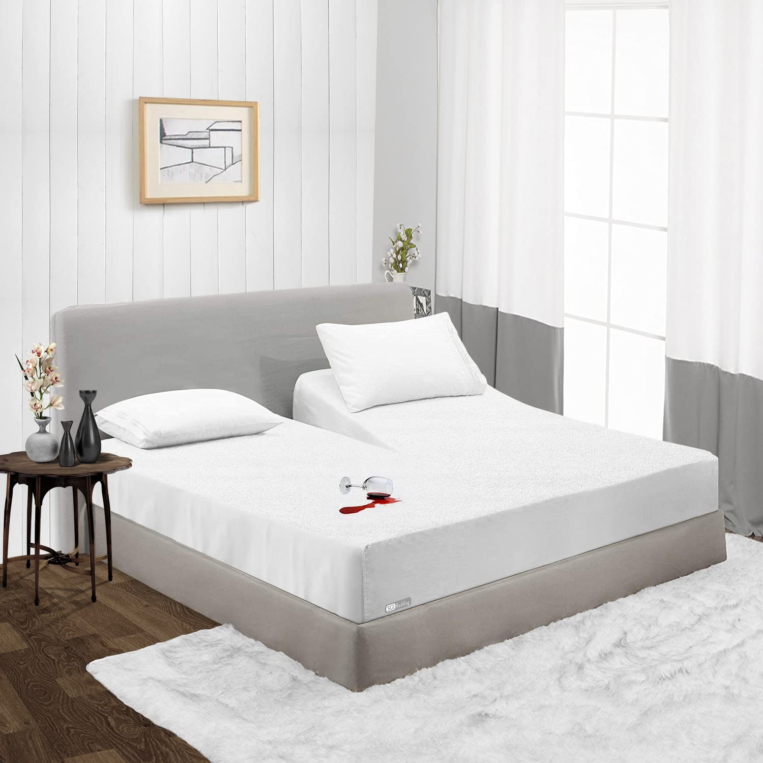 Premium Waterproof Split Top California King Mattress Protector - 18