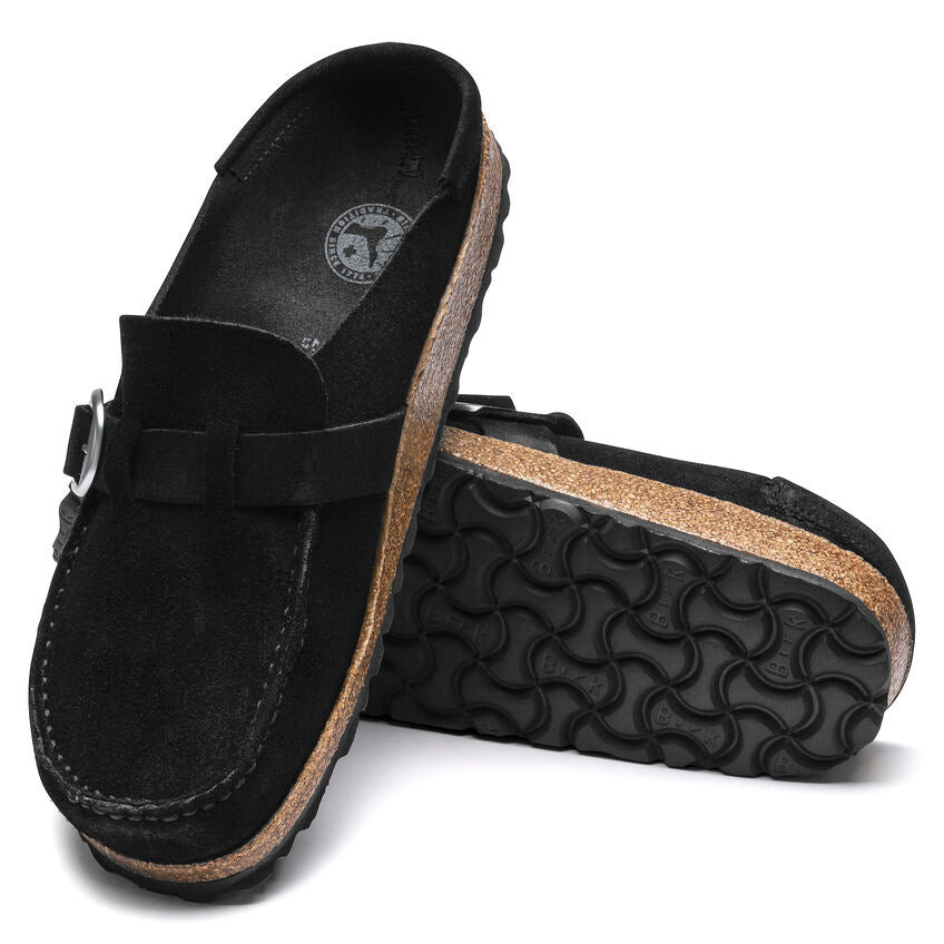 Birkenstock Buckley Suede Leather Clog in Black - Comfortable Slip-On Shoes for Men & Women - Perfect for Home, Office & Casual Wear