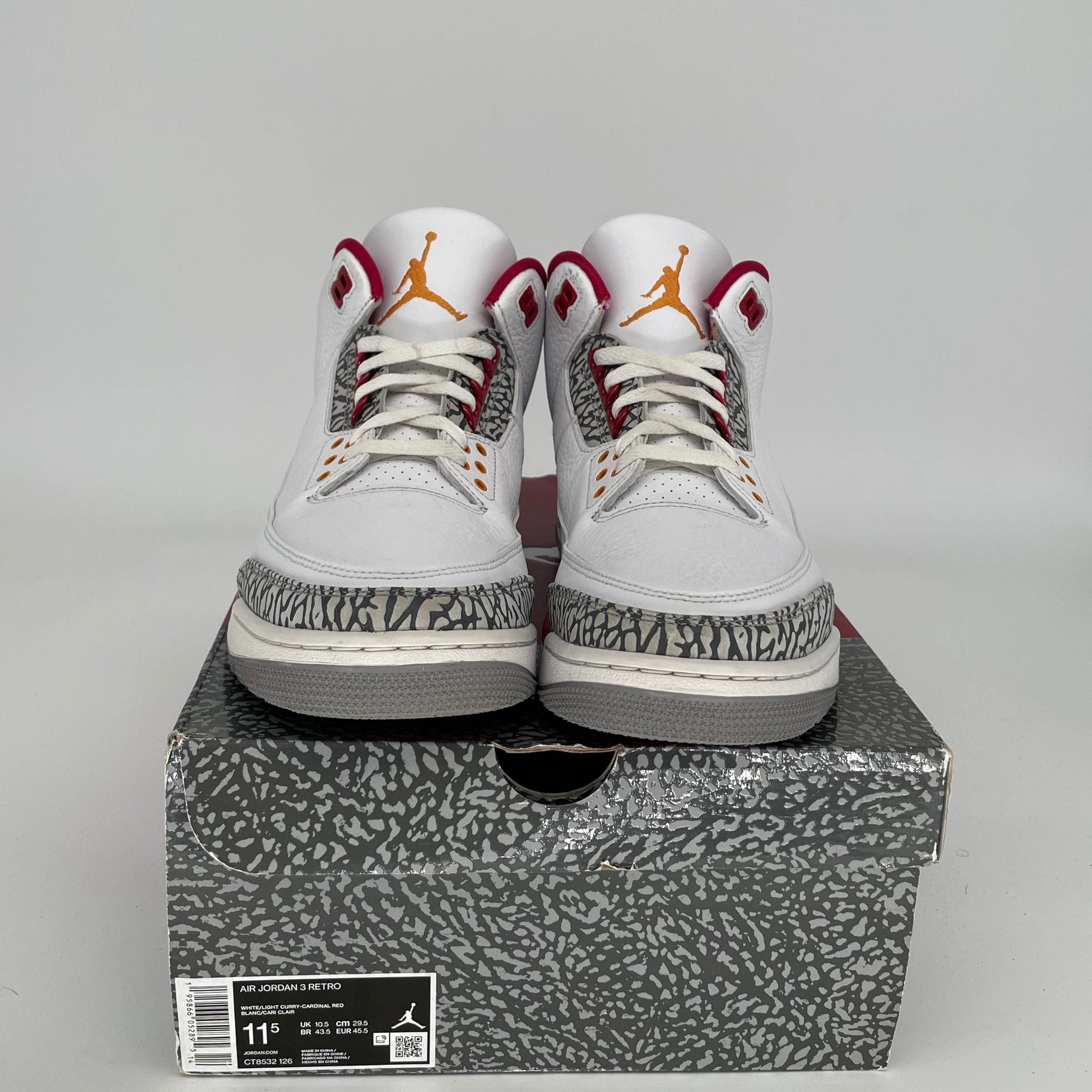 AIR JORDAN 3 CARDINAL RED Men's Basketball Shoes Size 11.5 - CT8532-126 | Retro Sneakers for Casual Wear, Street Style & Sports Performance