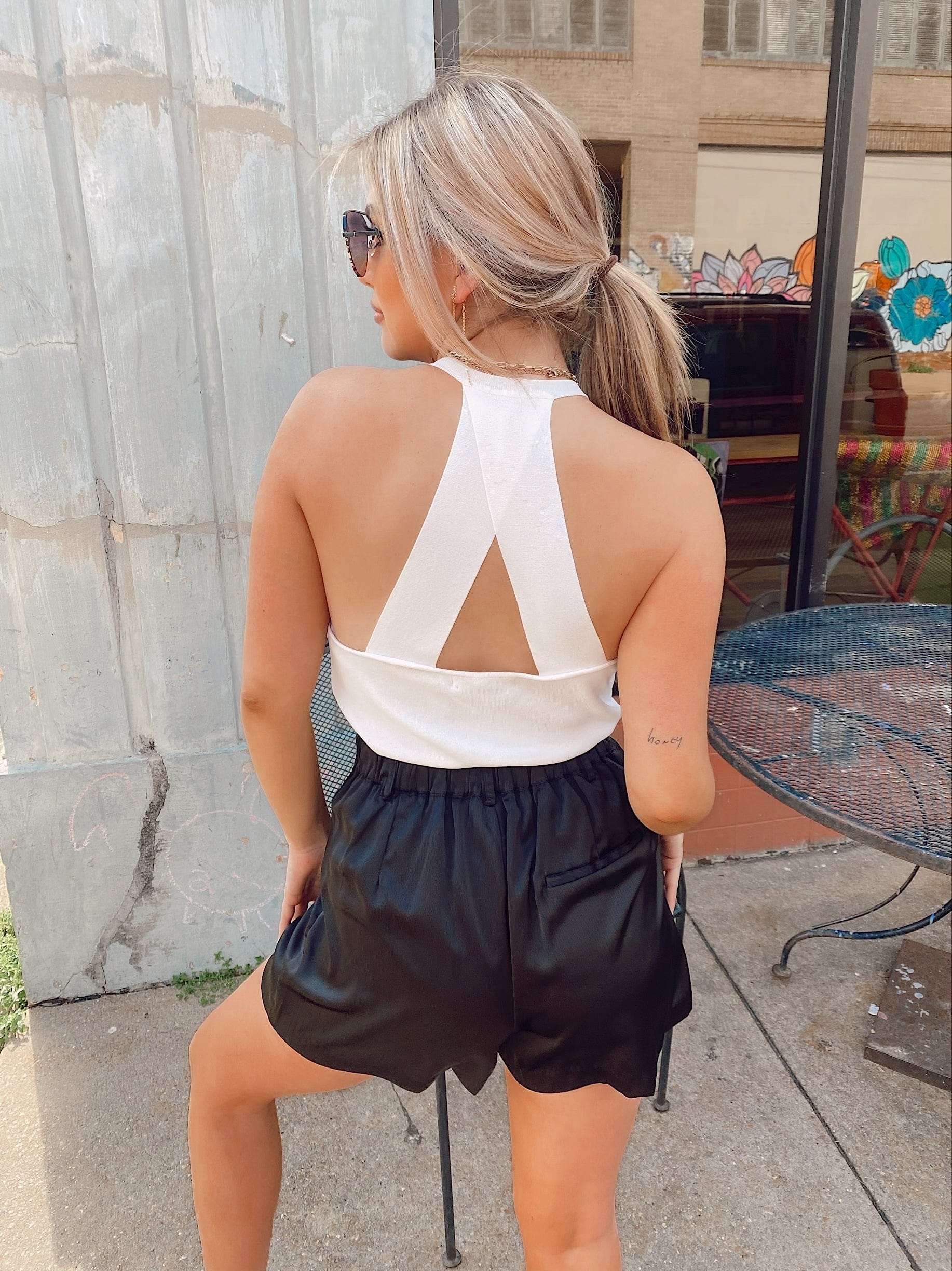 White Razor Cross Back Top - Sexy Strappy Women's Crop Top for Gym, Yoga & Night Out