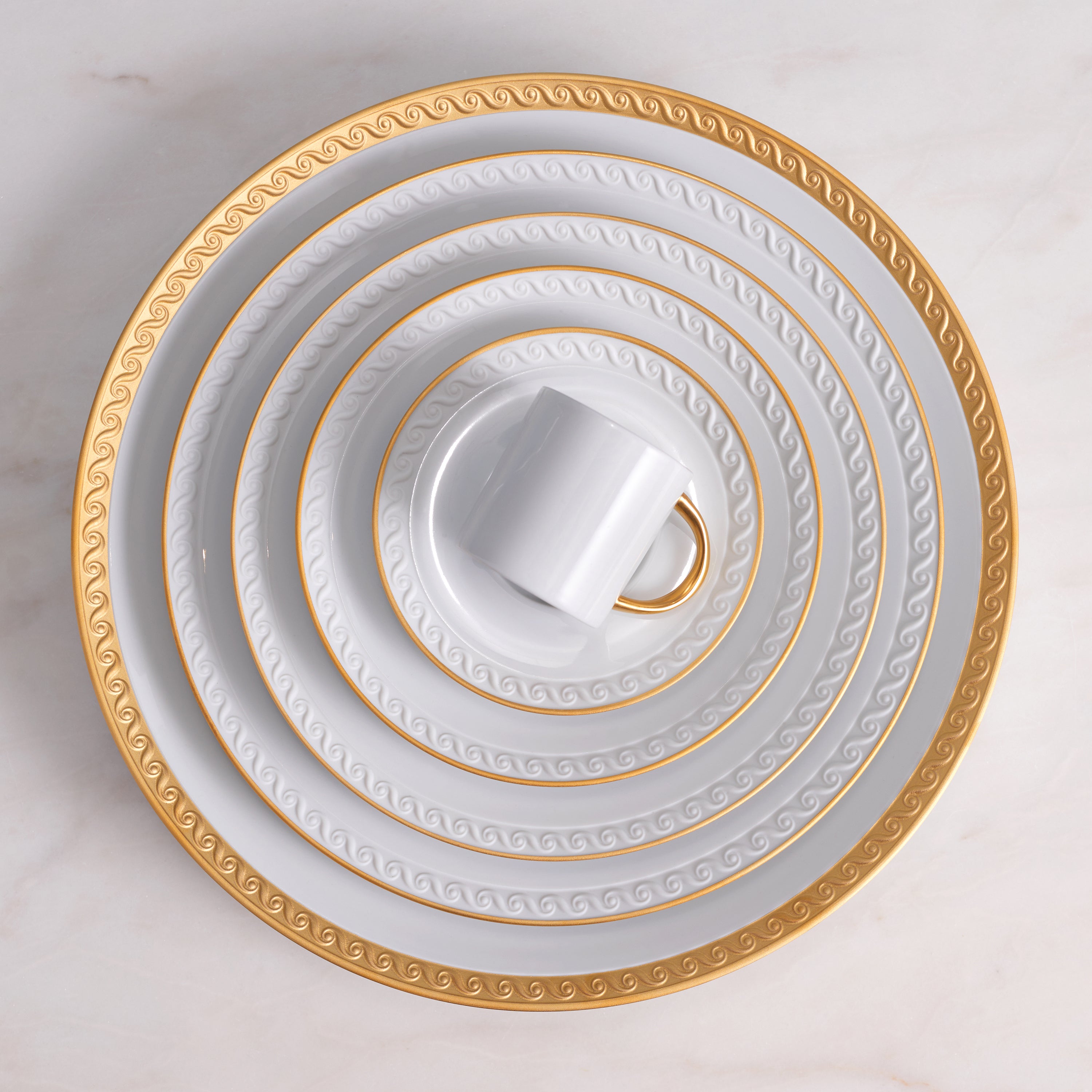 Luxury Neptune Gold Dessert Plate - Elegant Serving Platter for Parties, Weddings & Fine Dining | Premium Ceramic Appetizer Plate