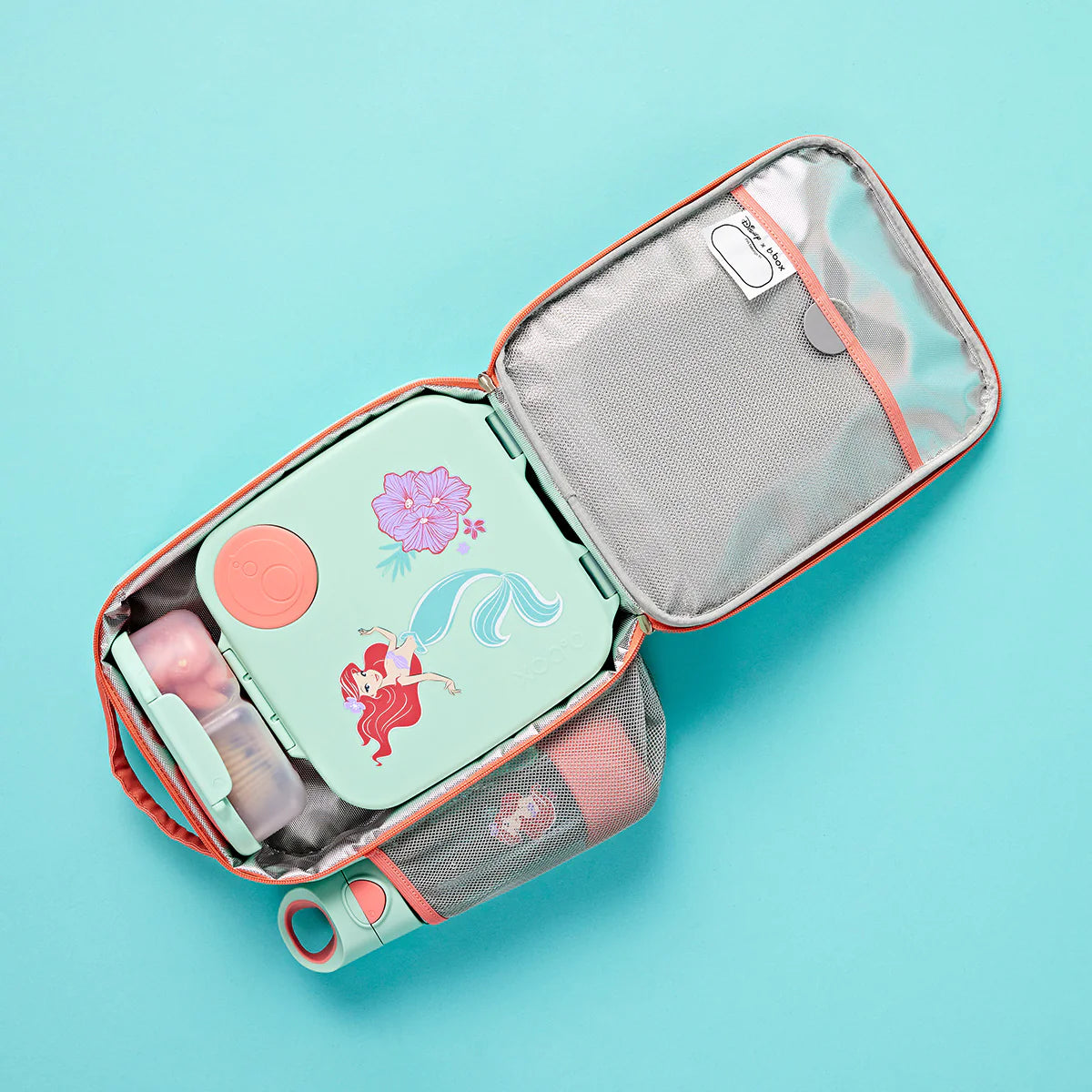 b.box Snack Box for Kids - Little Mermaid Themed Leak-Proof & BPA-Free Snack Container - Perfect for School Lunches, Travel & On-the-Go Snacking