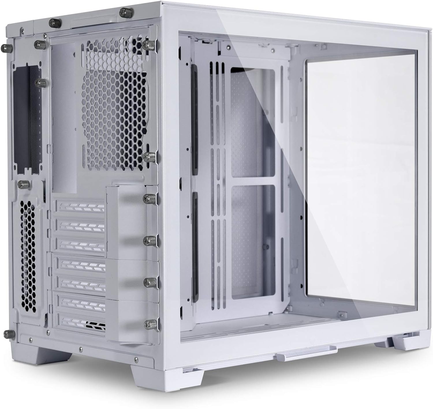 Lian Li O11 Dynamic White ATX Mid Tower Computer Case - High Airflow PC Gaming Case with Tempered Glass for Custom Water Cooling Builds | Perfect for Gaming Rigs & Workstation Setups