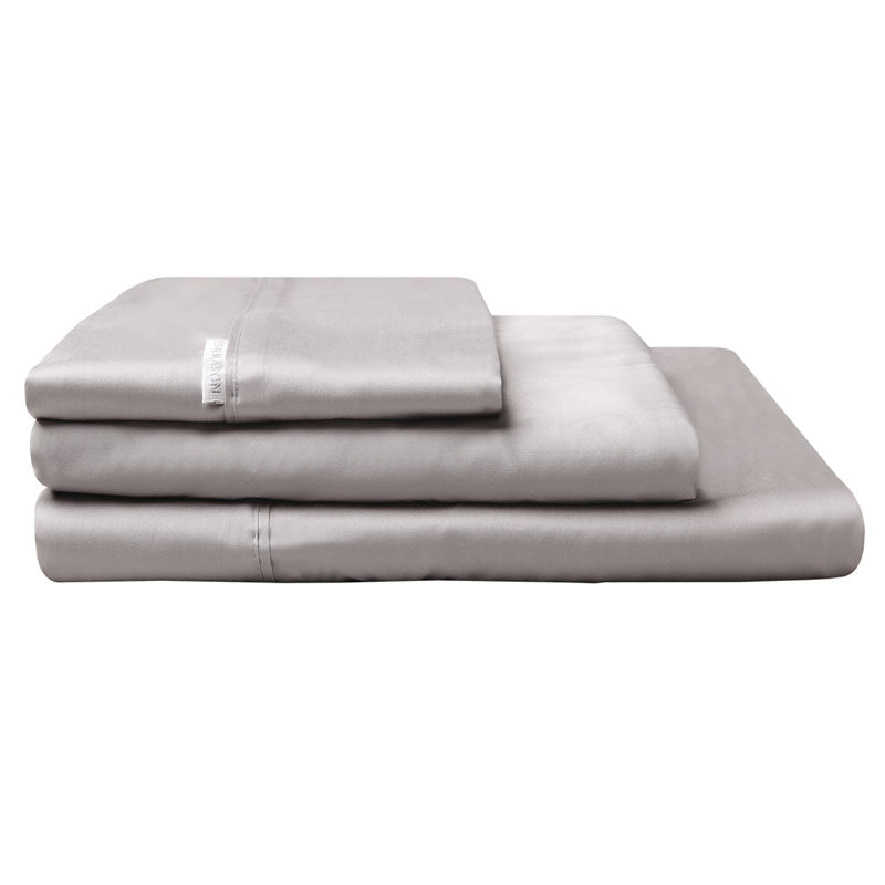 Premium 400 Thread Count 100% Egyptian Cotton Sateen Sheet Set - Queen Size Bed Sheets in Elegant Pewter | Luxury Soft Bedding for Hotels, Guest Rooms & Master Bedrooms