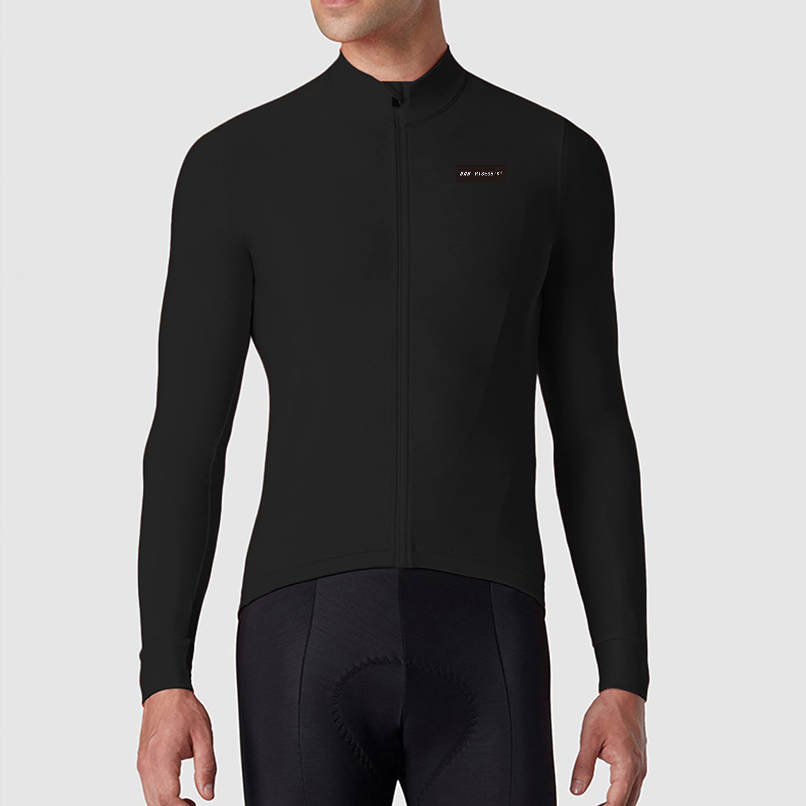 Men's Thermal Long Sleeve Cycling Jersey - Winter Windproof Fleece Bike Shirt for Cold Weather Riding | Lightweight Race Fit Bicycle Clothing for Road & Mountain Biking