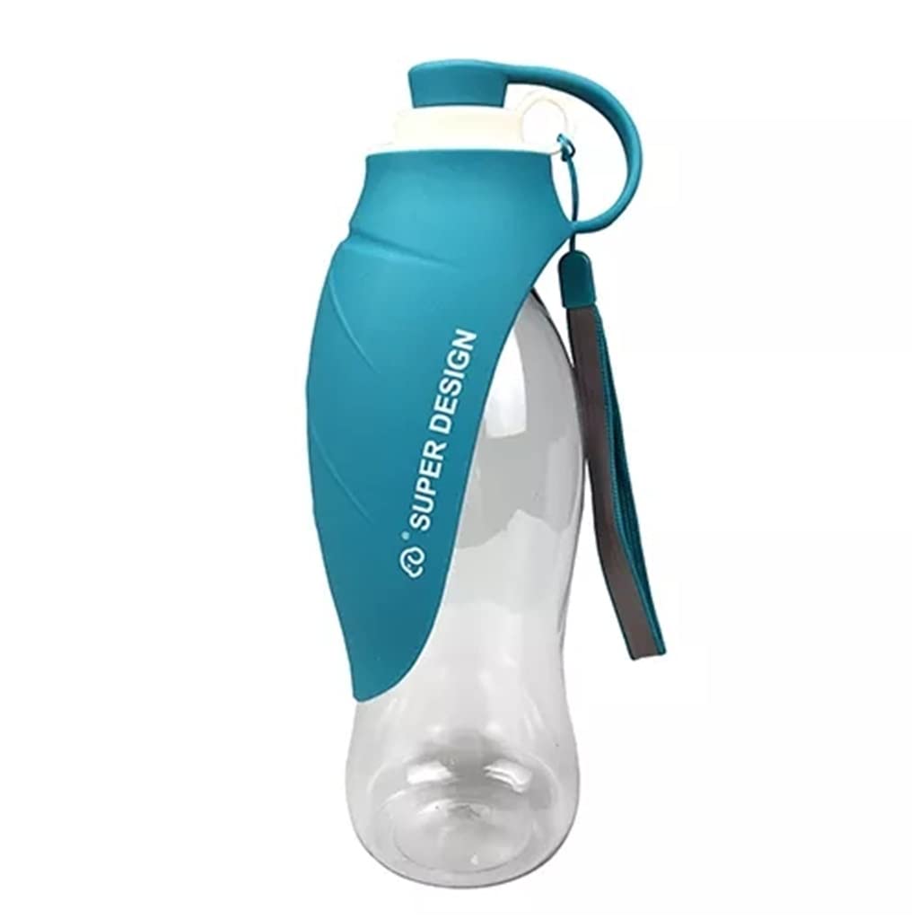 SLATIOM 580ml Portable Pet Water Bottle with Soft Leaf Design - Travel Dog Bowl for Puppy Drinking, Outdoor Pet Water Dispenser for Dogs (Green) - Perfect for Hiking, Camping & Daily Walks