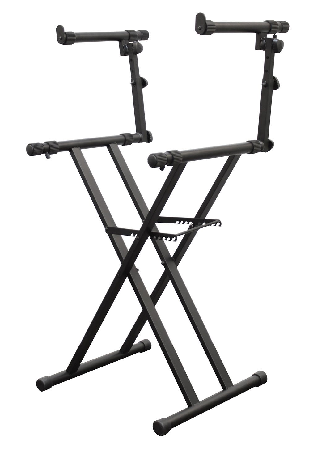 ODYSSEY LTBXS2 Heavy-Duty Two-Tier X-Stand DJ Keyboard Stand - Durable Double Braced Coffin Style for Live Performances & Studio Sessions - Perfect for DJs, Musicians & Keyboard Players