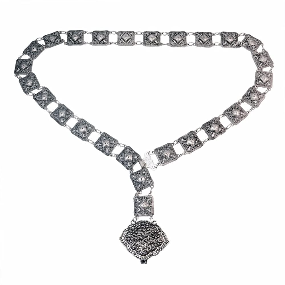 Vintage Turkish Gypsy Belly Chain for Women - Silver Plated Alloy Waist Jewelry, Boho Body Chain for Beach, Festival, Party & Summer Outfits | Perfect for Belly Dance, Vacation & Boho Fashion Accessories