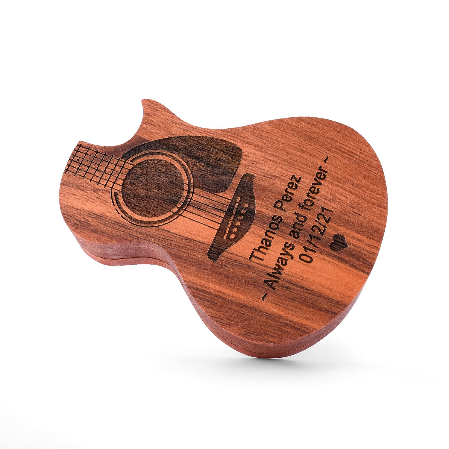 Custom Engraved Guitar Pick Set with Wooden Gift Box - Personalized Name, Date & Message - 3-Piece Guitar Picks for Electric, Bass & Classical Guitar - Perfect Gift for Dad & Guitarist Friends - Ideal for Birthdays, Anniversaries & Music Enthusiasts
