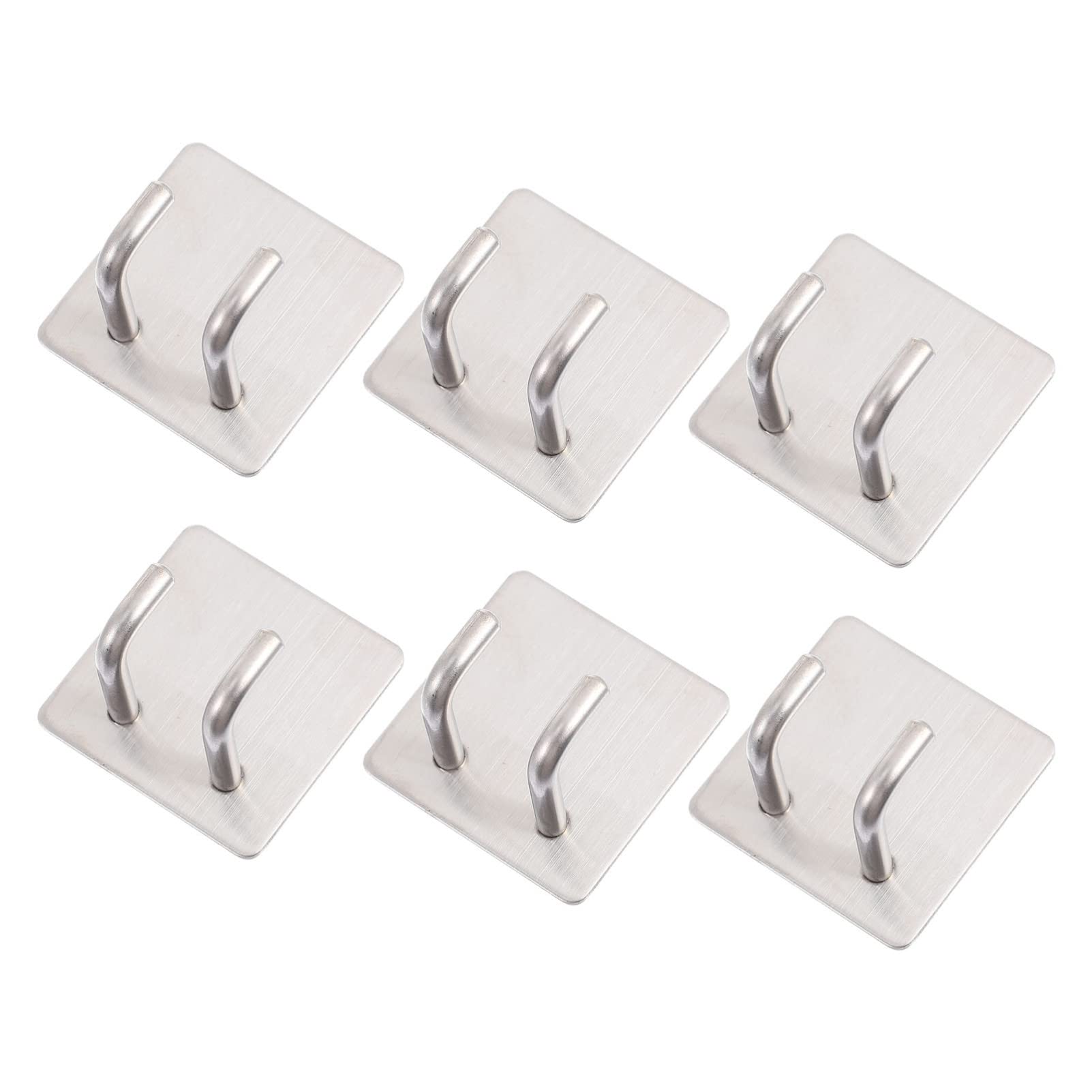 6-Piece Stainless Steel Razor Holder Set - Heavy Duty Self-Adhesive Shaver Hook & Hanger Stand for Bathroom, Kitchen & Shower Organization - Perfect for Storing Razors, Toothbrushes & Small Bathroom Essentials