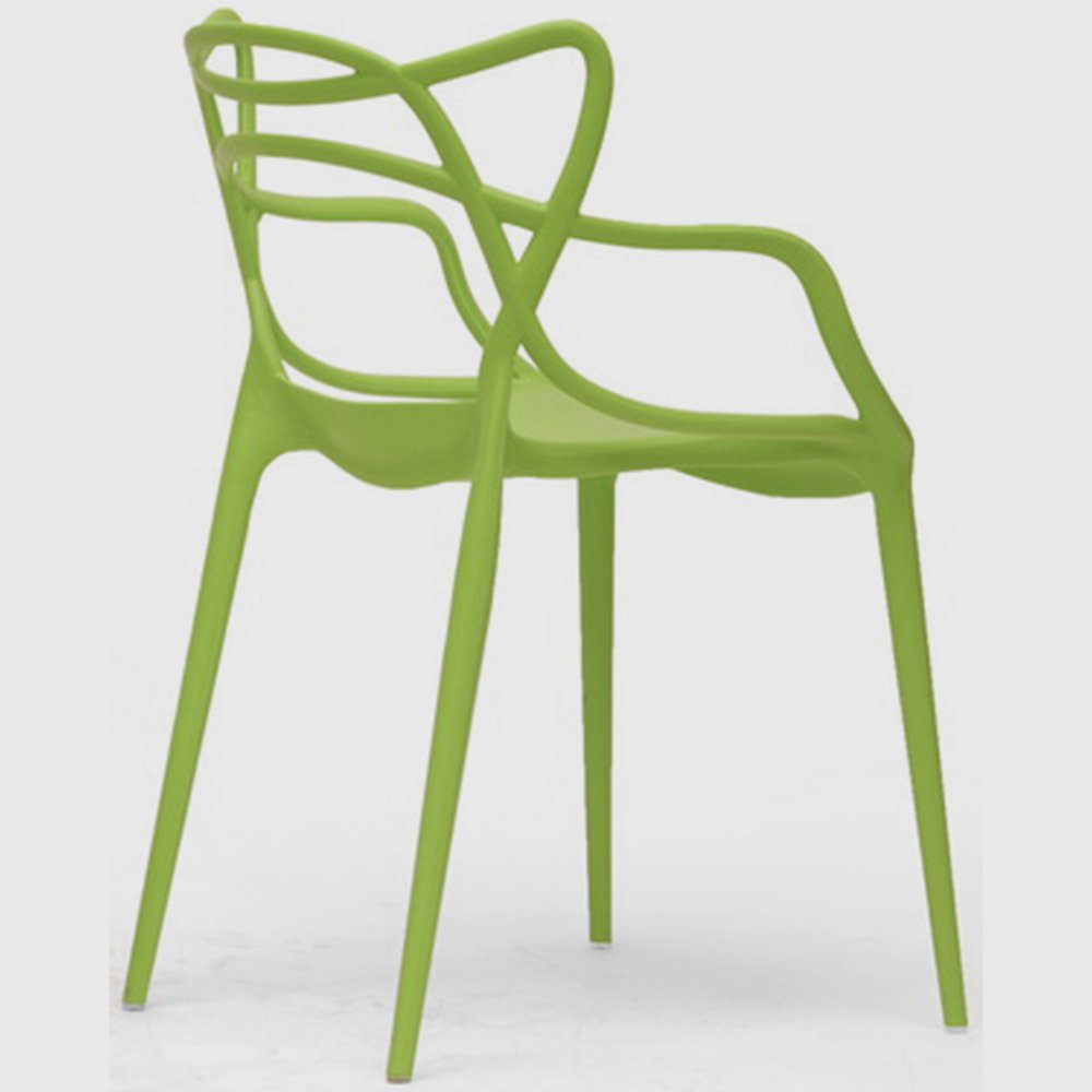2xhome Modern Green Dining Room Chairs - Set of 2 Contemporary Designer Armchairs for Home, Office, Kitchen & Living Room - Indoor/Outdoor Use for Family Gatherings & Workspaces
