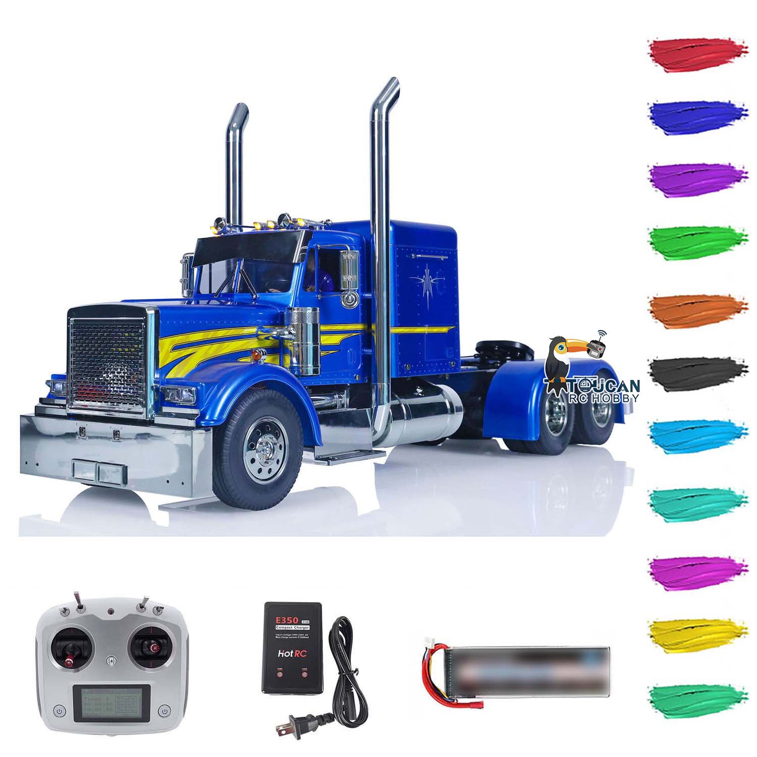 Tamiya 1/14 Scale 6x4 RC Tractor Truck RTR with Sound, Lights & 3-Speed Transmission - Ready-to-Run Remote Control Car for Adults & Hobbyists - Perfect for Racing, Off-Roading & Collecting