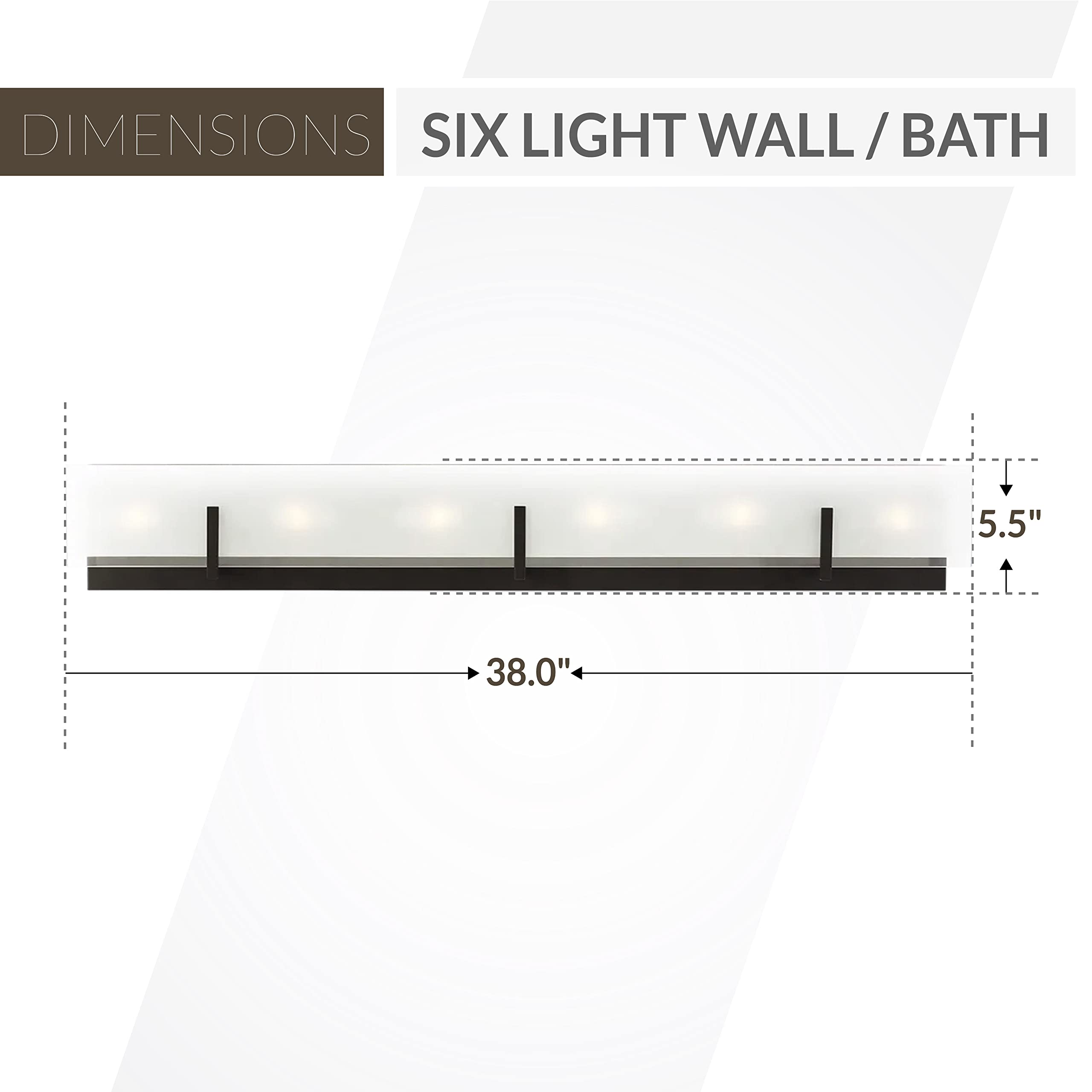 Generation Lighting 6-Light Syll Bath Fixture Wall Lamp in Midnight Black (Model 4430806-112) | Modern Bathroom Vanity Lighting Fixture for Home Decor | Compatible with E12 Candelabra & LED Bulbs | Perfect for Bathroom, Powder Room & Dressing Room Illumination
