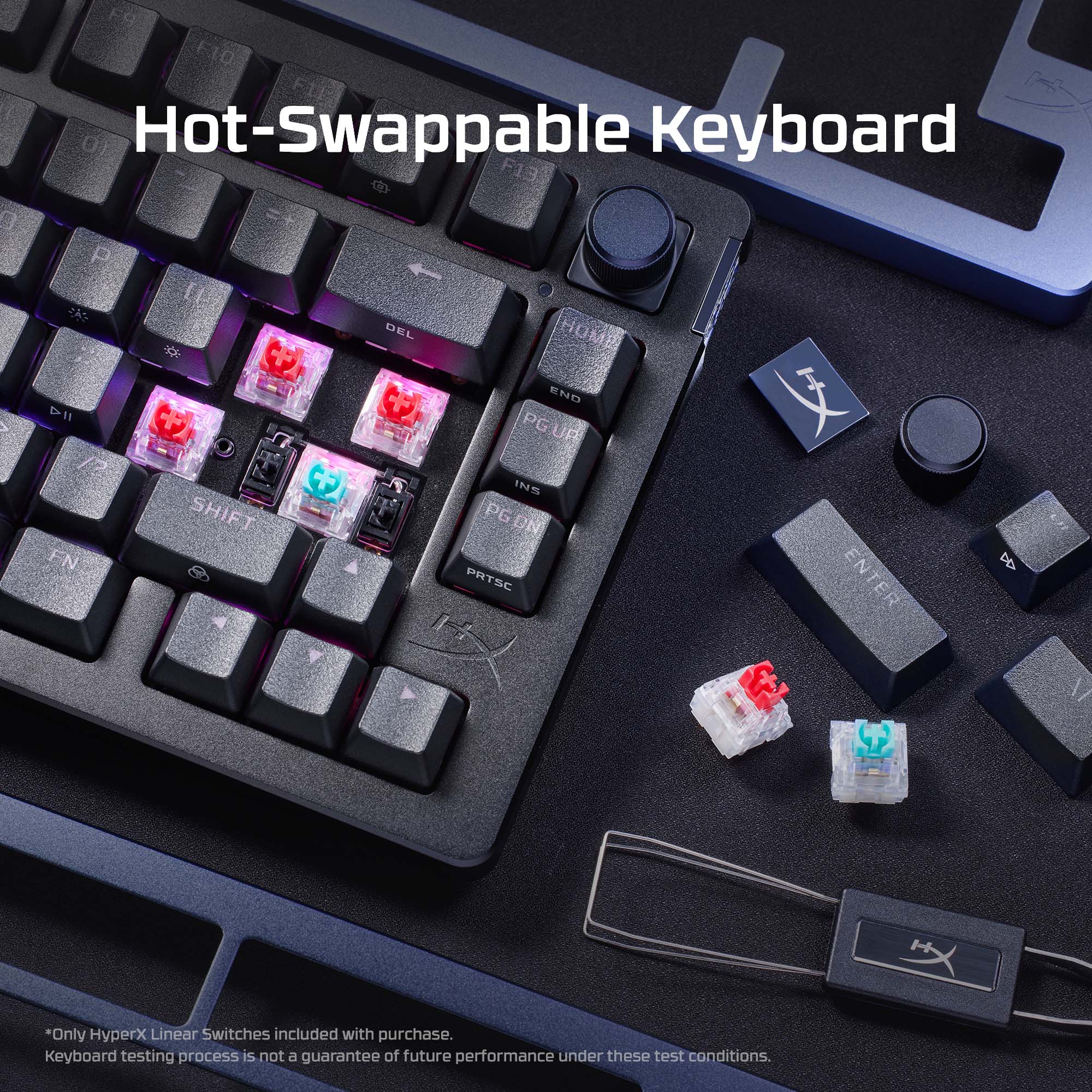 HyperX Alloy Rise 75% Mechanical Gaming Keyboard - RGB Backlit, Anti-Ghosting, Compact Design for PC/PS5/Xbox - Perfect for Esports, Streaming & Office Work