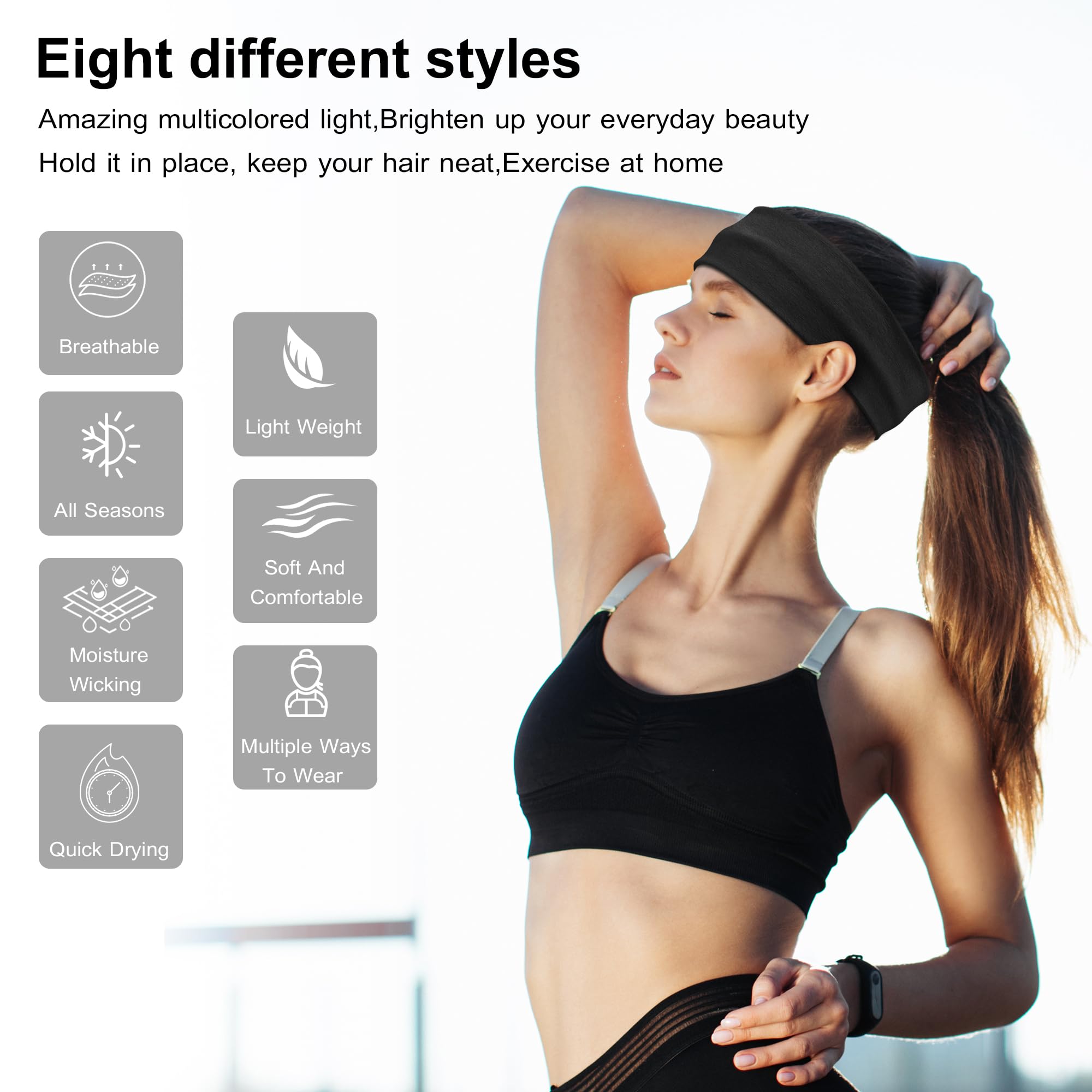 Non-Slip Headbands for Women - Soft Cotton Stretchy Sports Hair Bands for Yoga, Running & Outdoor Exercise - Perfect for Workouts, Gym, and Active Lifestyles