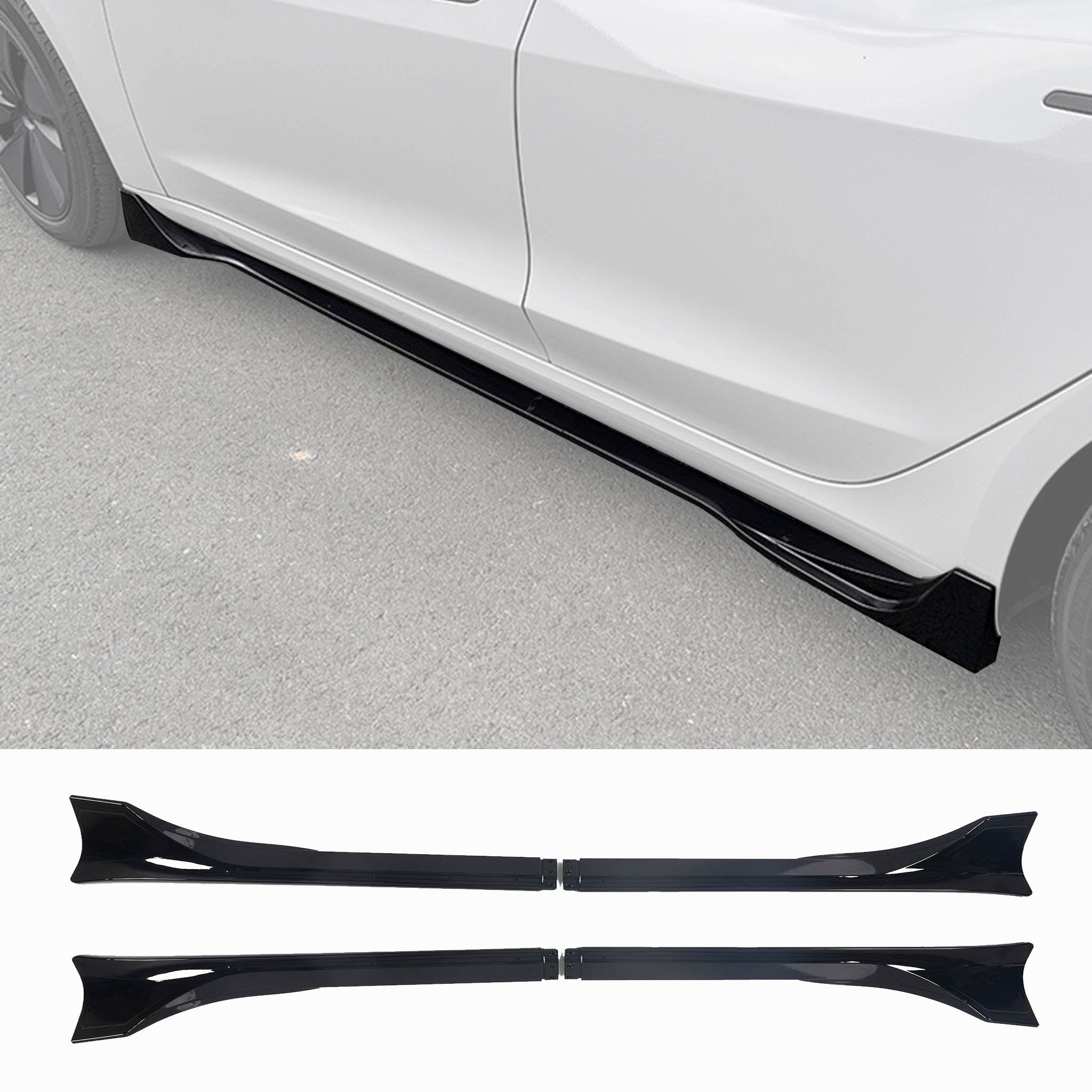 Upgrade Your 2017-2024 Tesla Model 3 with Stylish ABS Plastic Side Skirts - Improve Aerodynamics & Appearance for Daily Driving & Car Shows