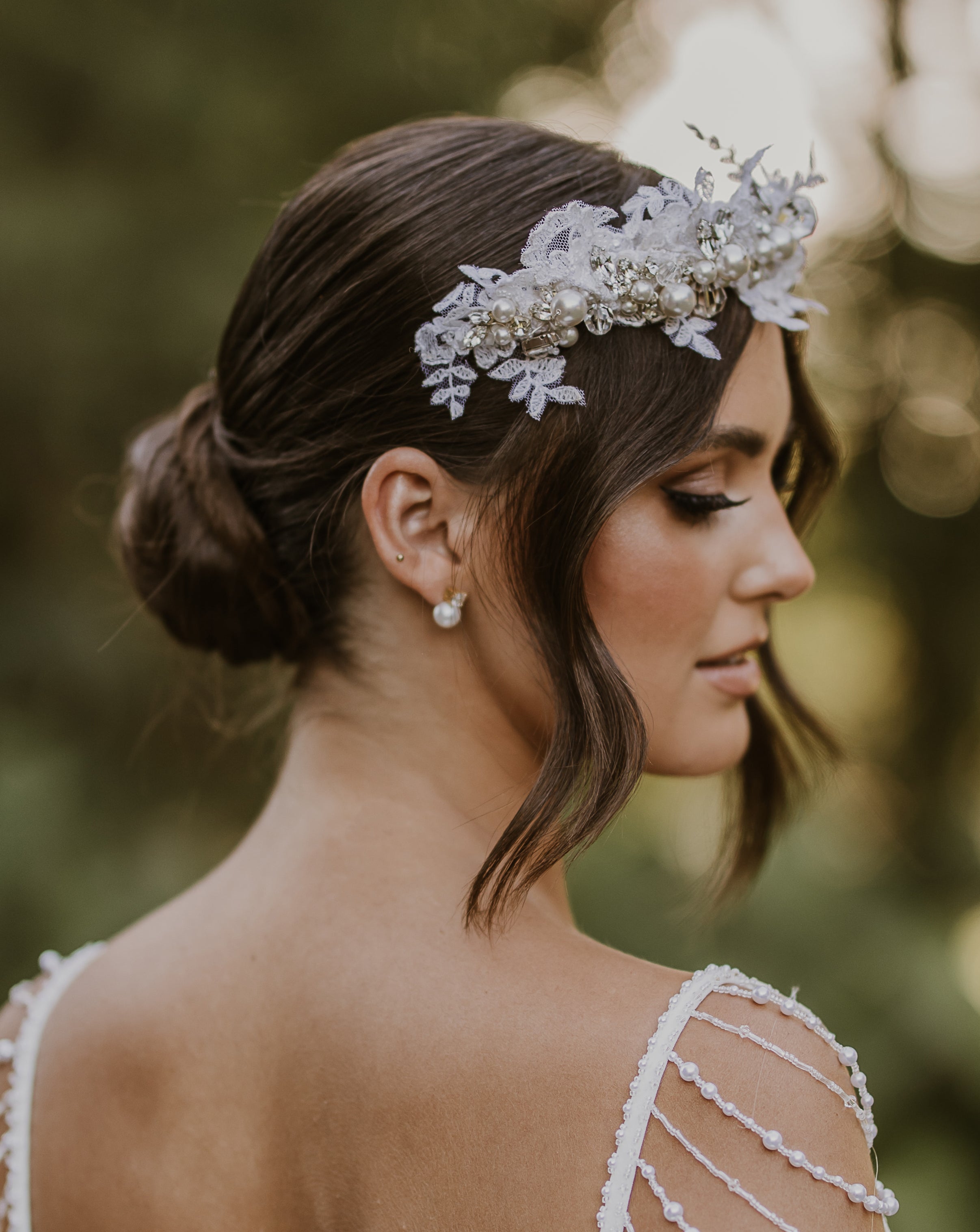 Louisa by Johnny B at Kezani - Classic Pearl and Diamond Stud Bridal Earrings for Weddings, Prom & Special Occasions