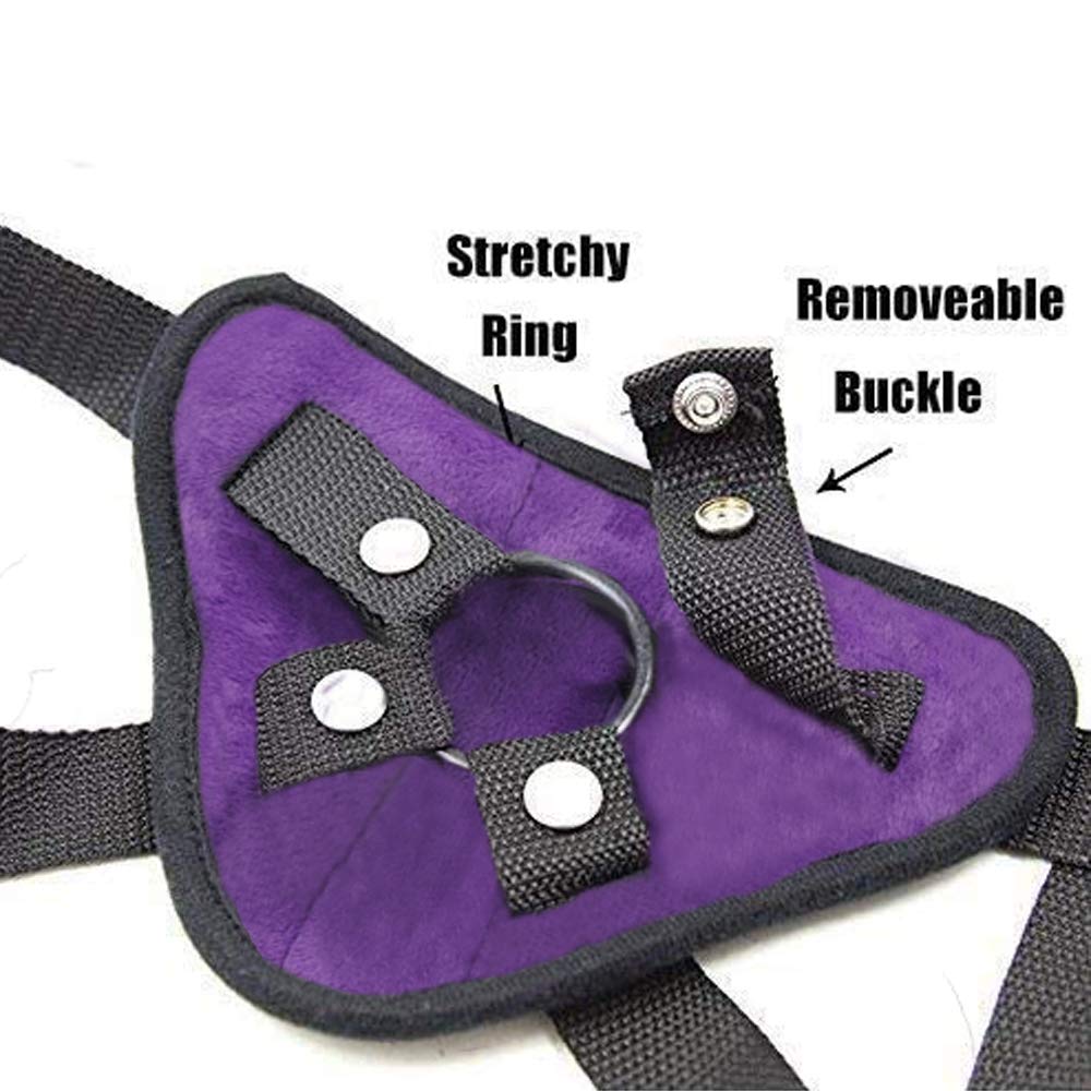 MISSTU Strapon Harness for Women - Adjustable Wearable Panty Vibrator with Clitoral Stimulator & Bullet Vibrator - Beginner Lesbian Couples Sex Toy (Purple) - Perfect for Role Play, Couples Bonding & Sensual Exploration